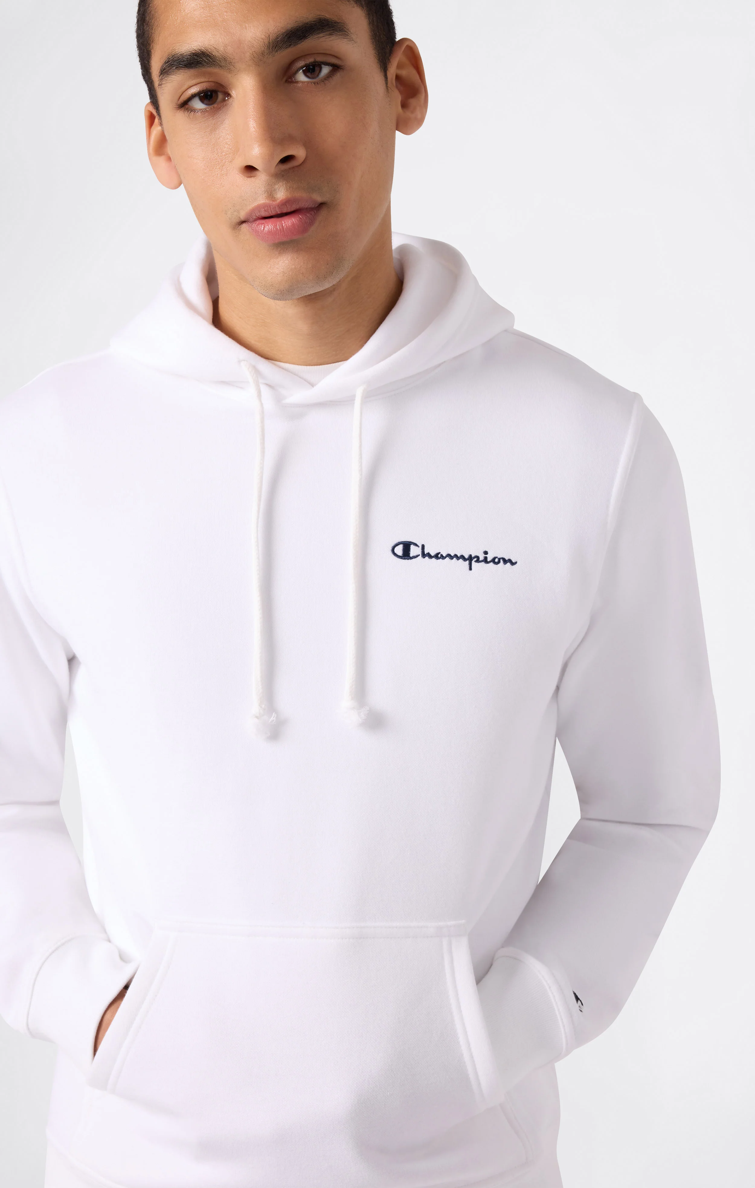 Men’s Fleece Hoodie with Small Embroidered Logo Icons - Image 3