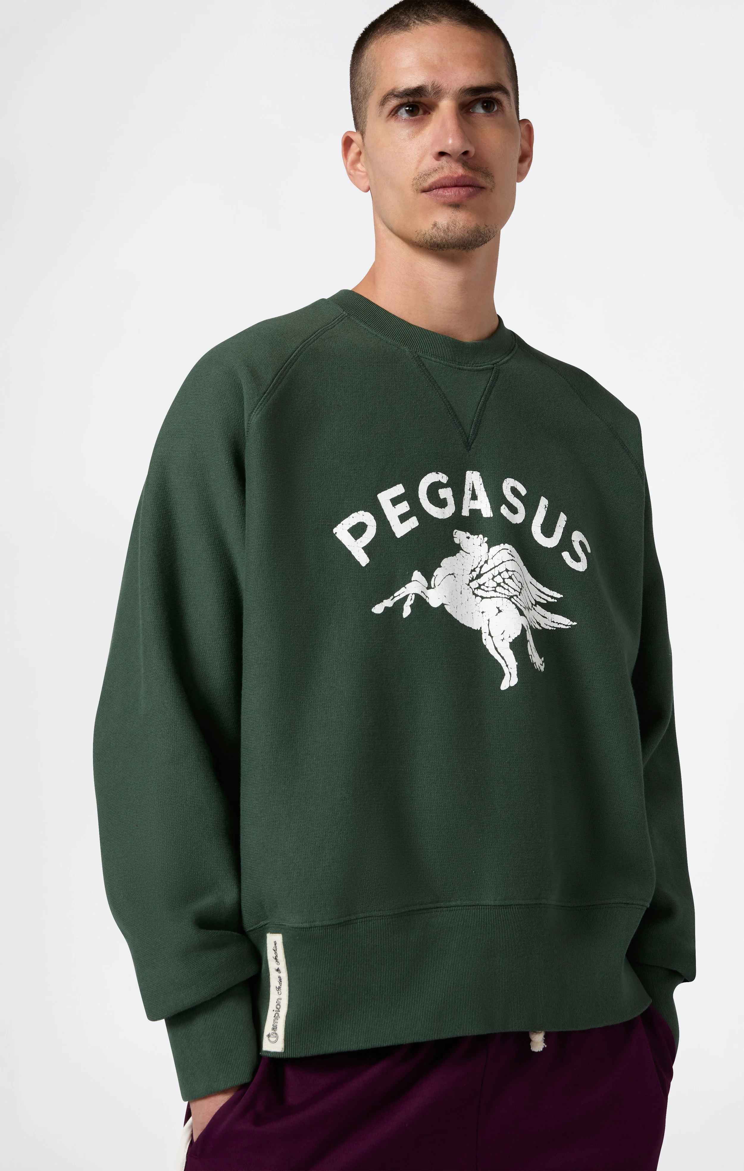 Men’s Fleece Sweatshirt Reverse Weave Index & Archives Sunset - Image 3