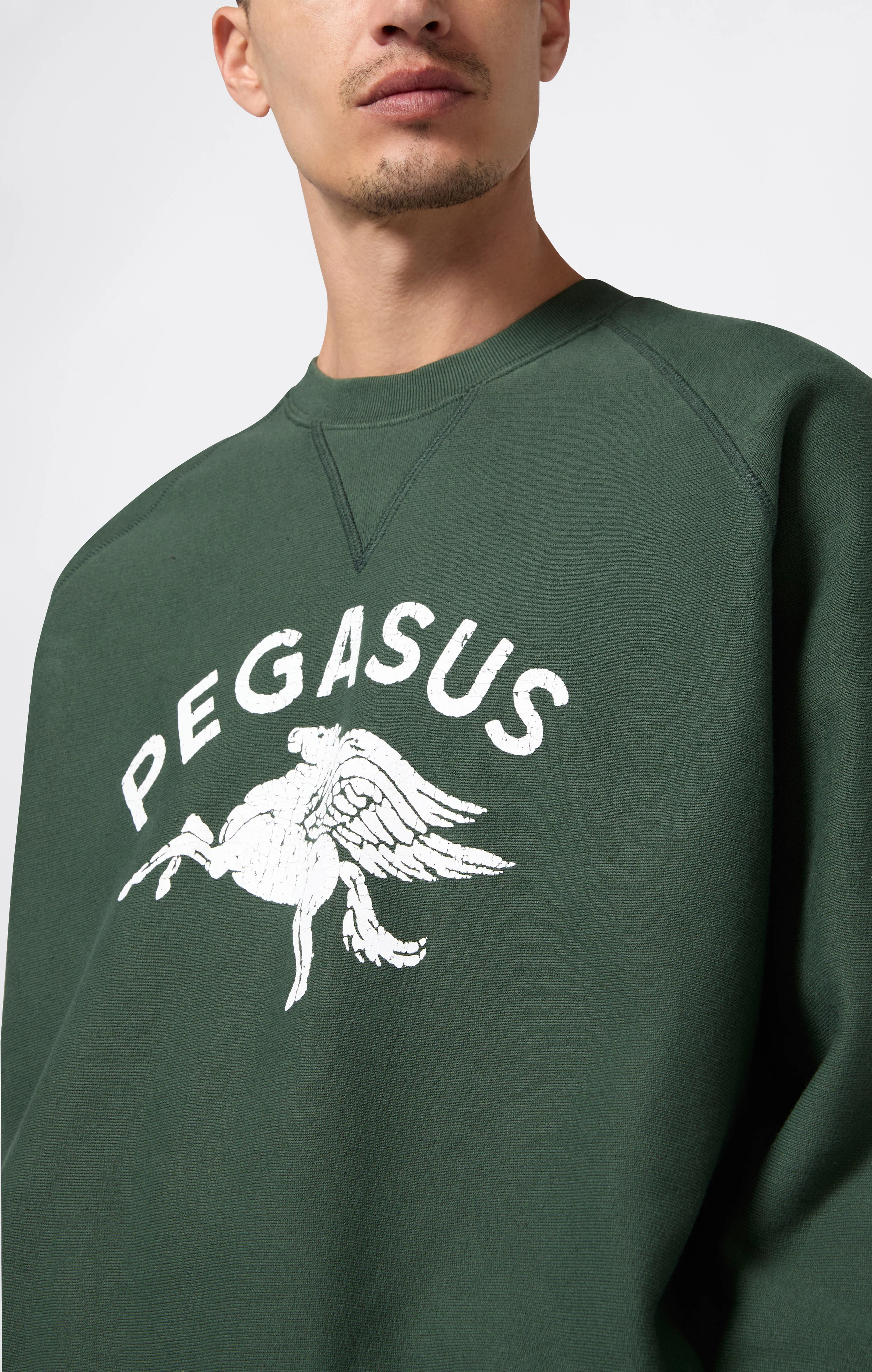 Men’s Fleece Sweatshirt Reverse Weave Index & Archives Sunset - Image 4