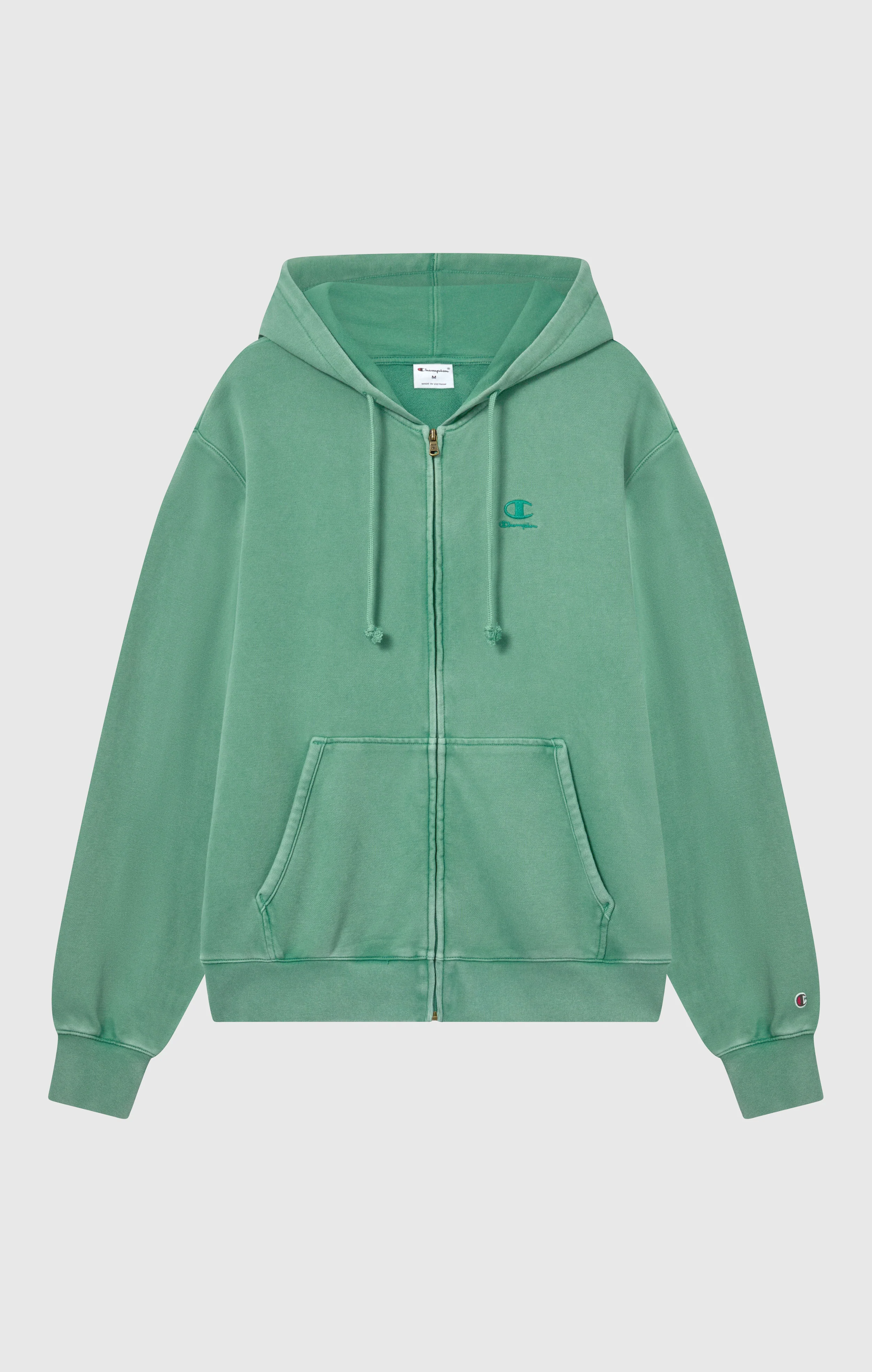 Men’s Full Zip Hooded Sweatshirt with Embroidered Logo and Washed Effect Icons - Image 5
