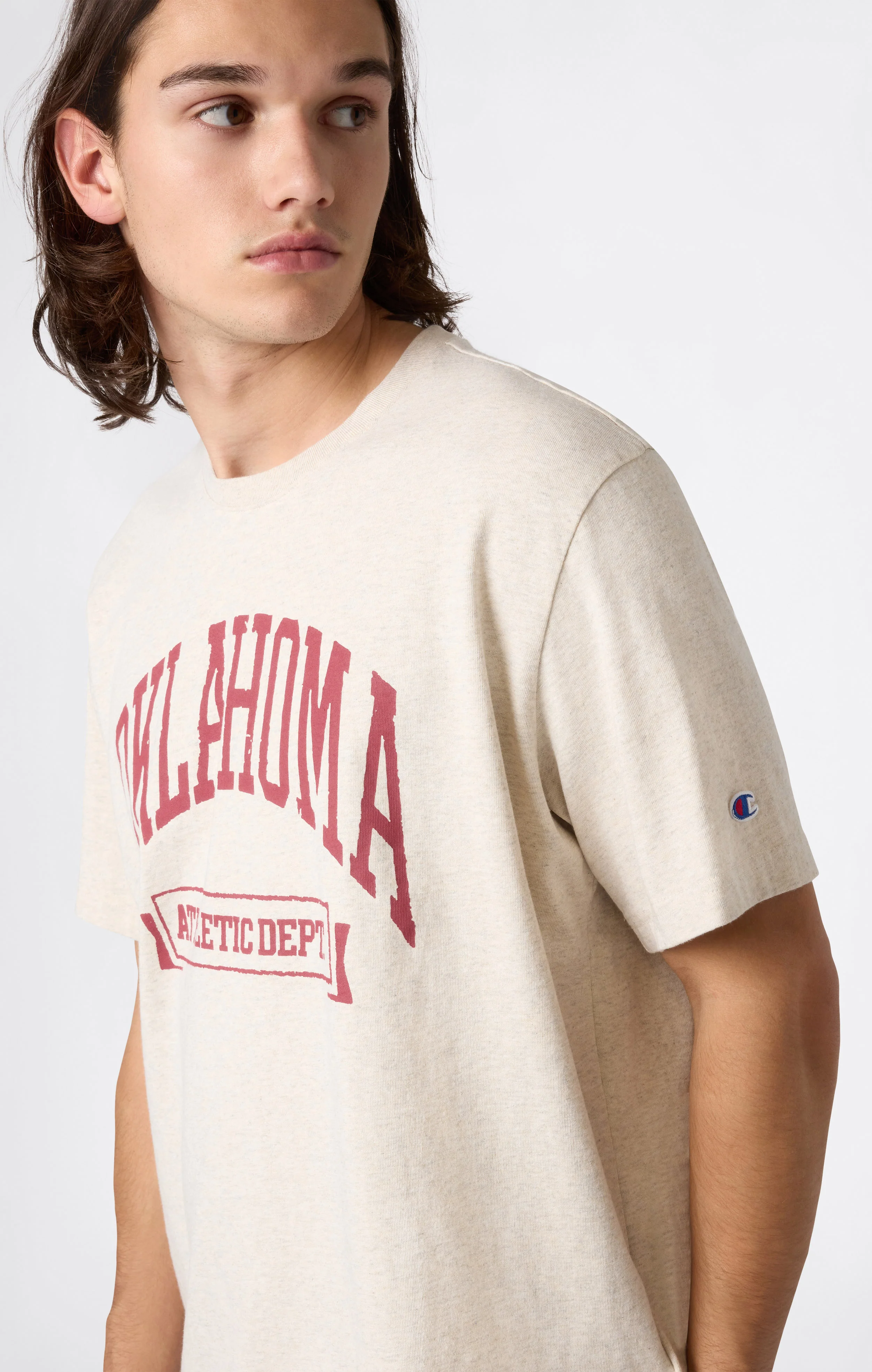 Men’s Heavy Cotton T-Shirt with Reverse Weave Print - Image 2