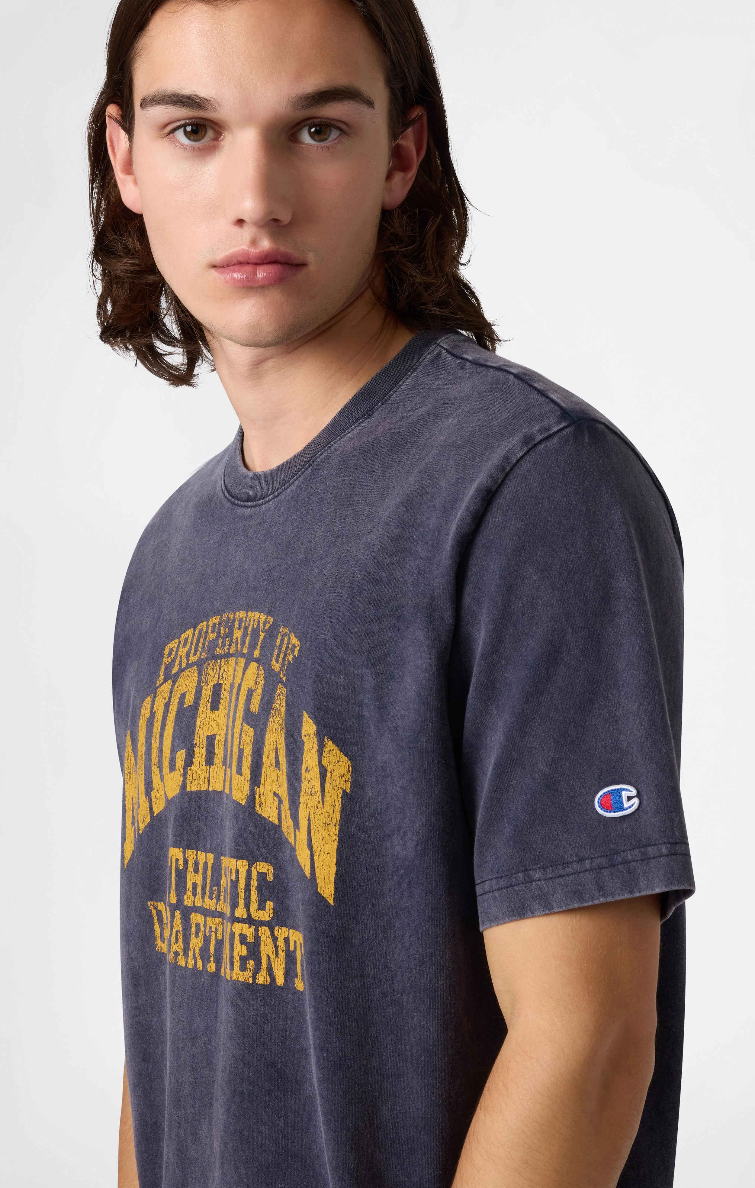 Men’s Heavy Cotton T-Shirt with Reverse Weave Print - Image 2