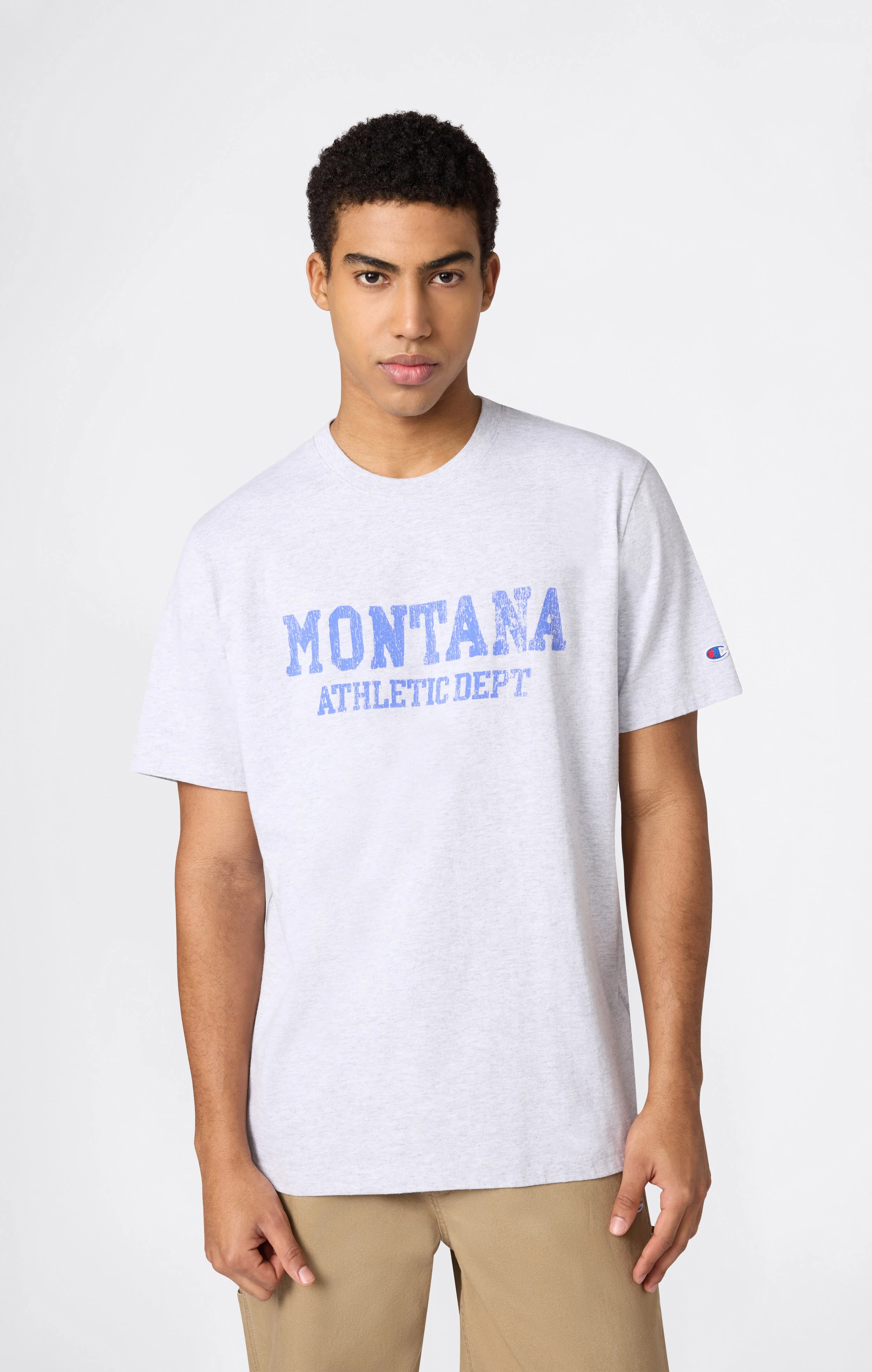 Men’s Heavy Cotton T-Shirt with Reverse Weave Print