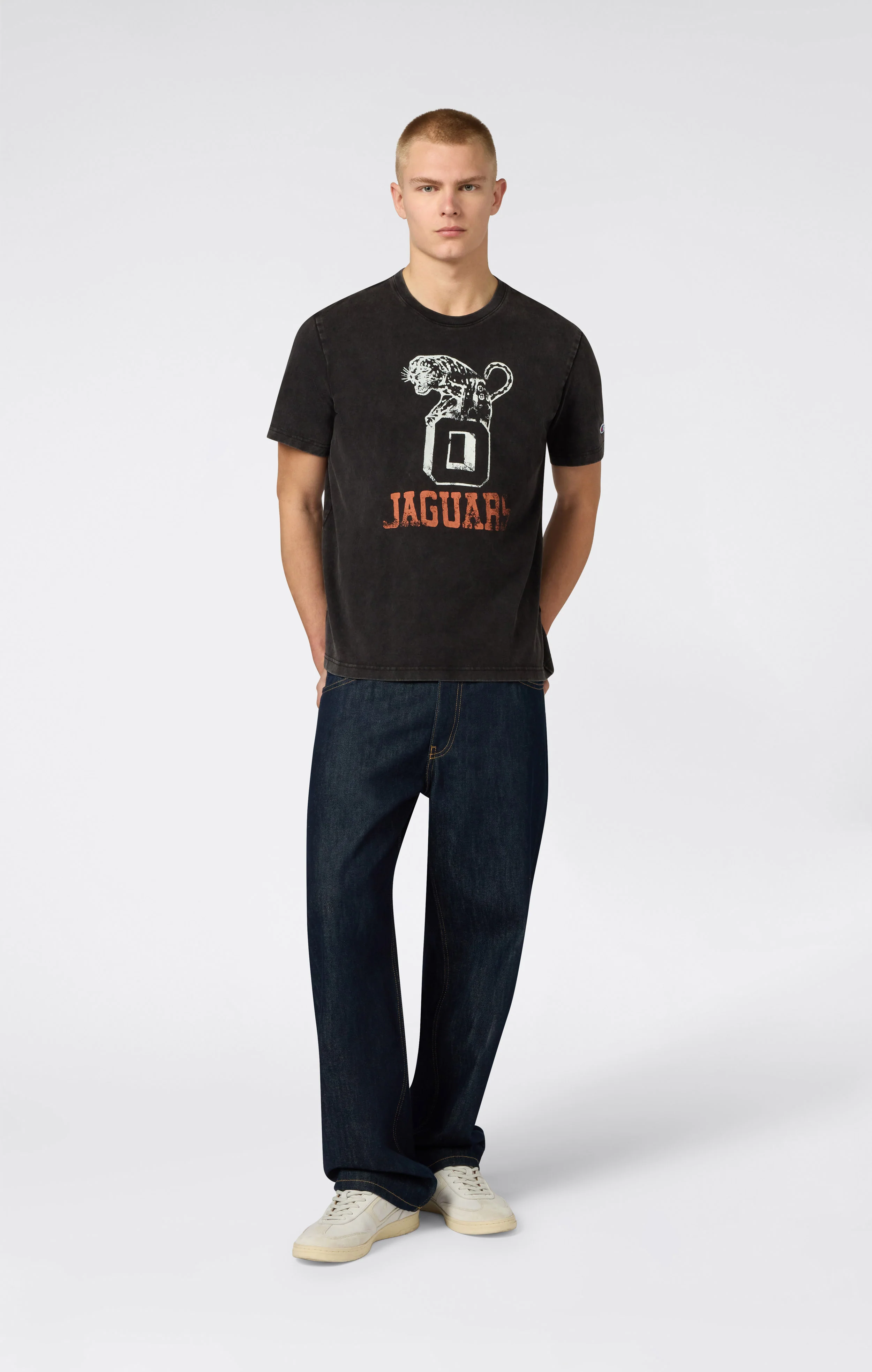 Men’s Heavyweight Cotton T-shirt with Reverse Weave Print - Image 2