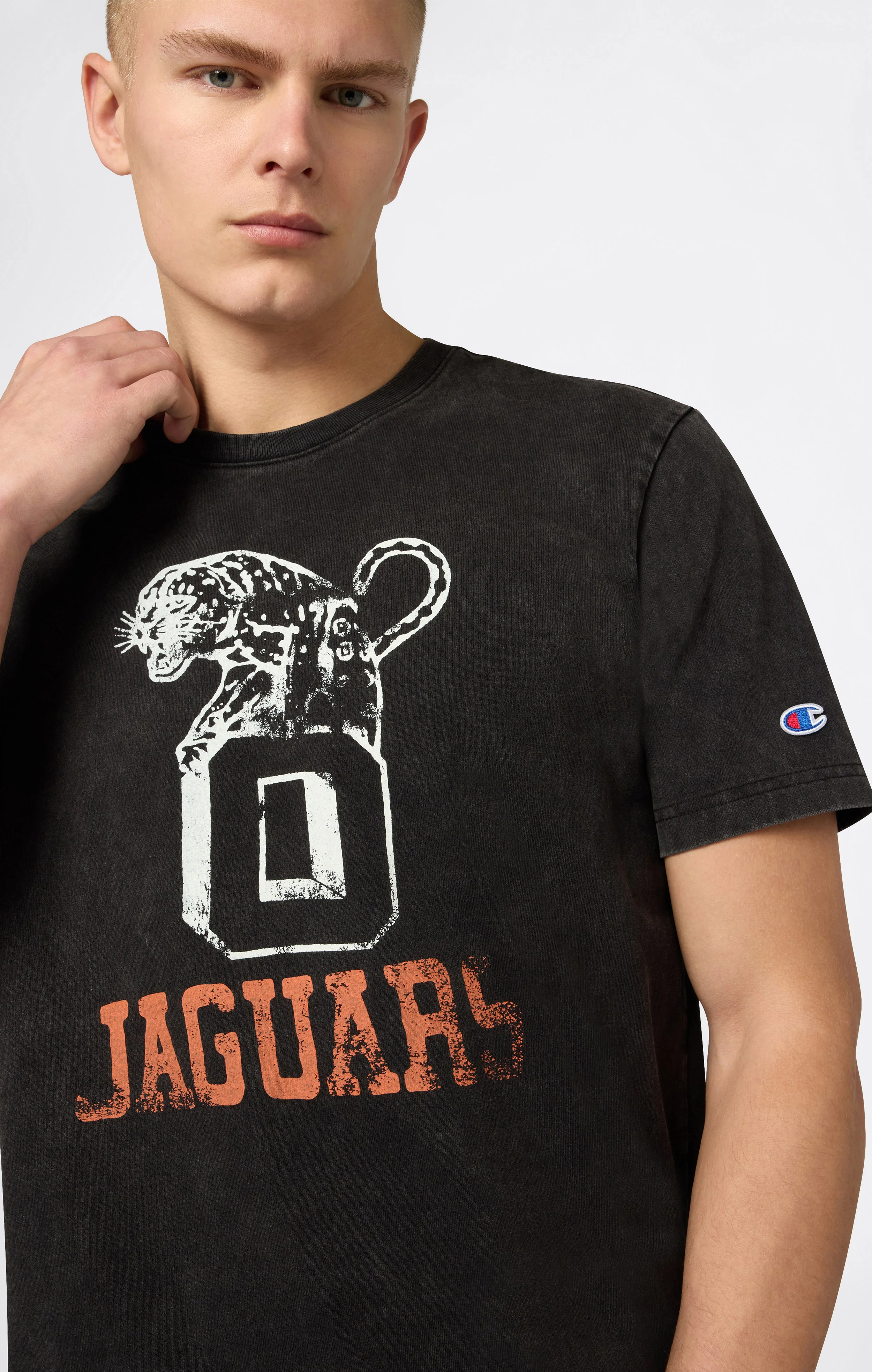 Men’s Heavyweight Cotton T-shirt with Reverse Weave Print - Image 3