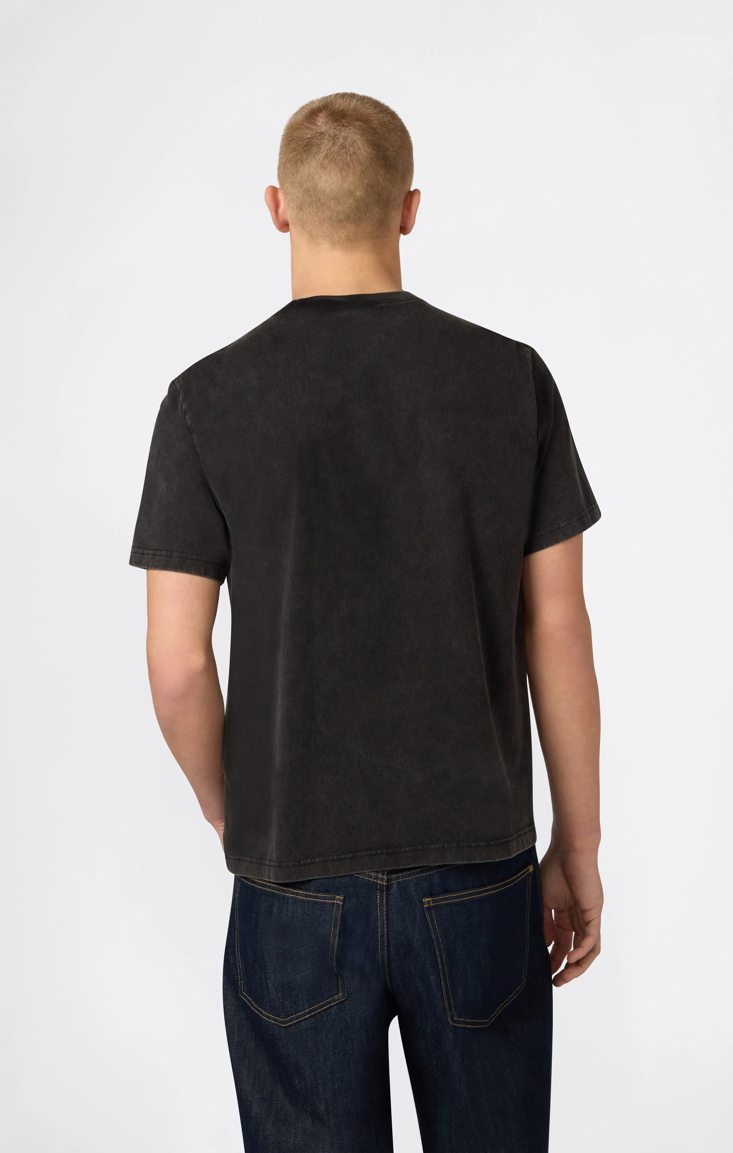 Men’s Heavyweight Cotton T-shirt with Reverse Weave Print - Image 4