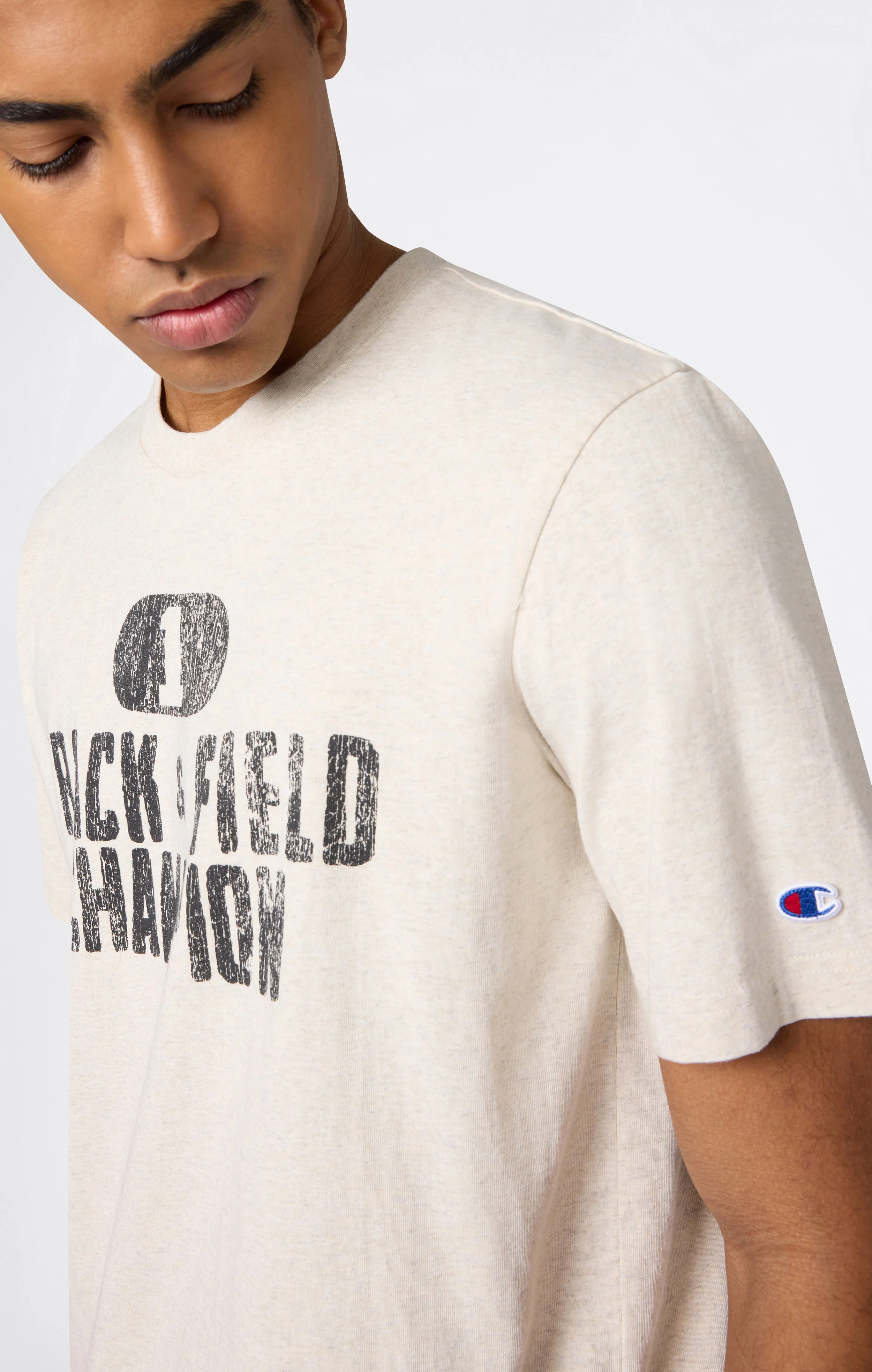 Men’s Heavyweight Cotton T-shirt with Reverse Weave Print - Image 3