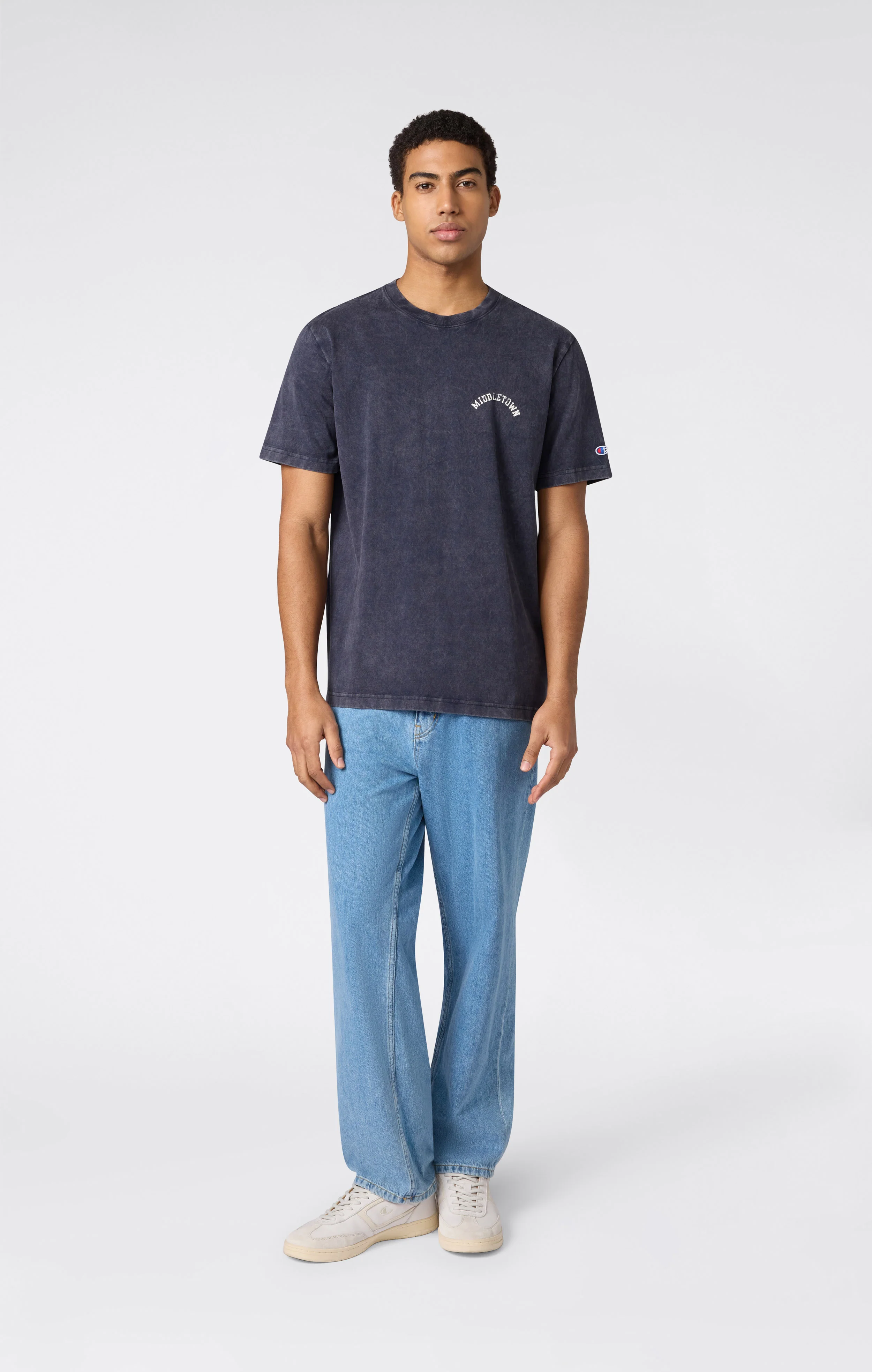 Men’s Heavyweight Cotton T-shirt with Reverse Weave Print - Image 3