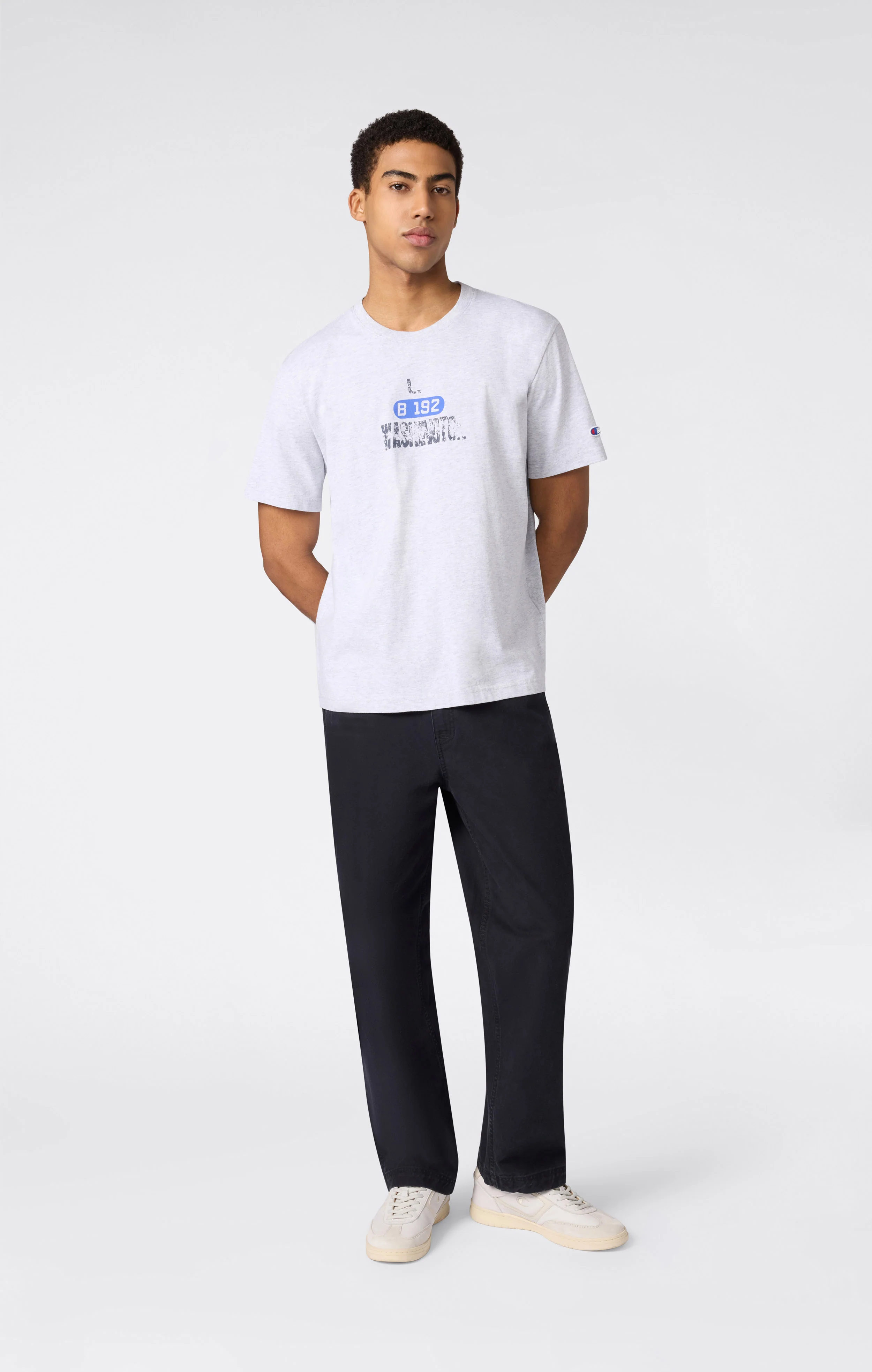 Men’s Heavyweight Cotton T-shirt with Reverse Weave Print - Image 2