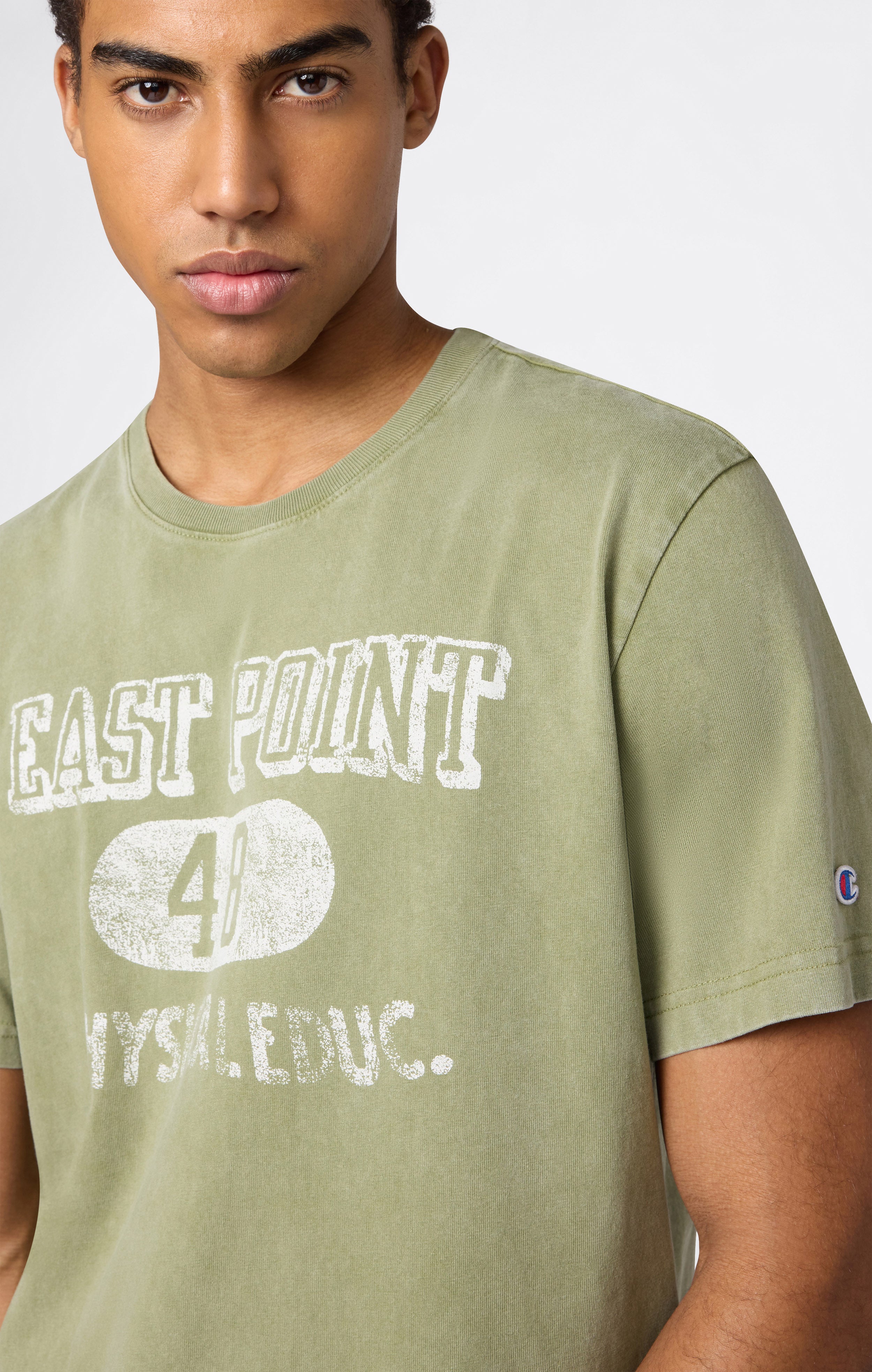 Men’s Heavyweight Cotton T-shirt with Reverse Weave Print - Image 3