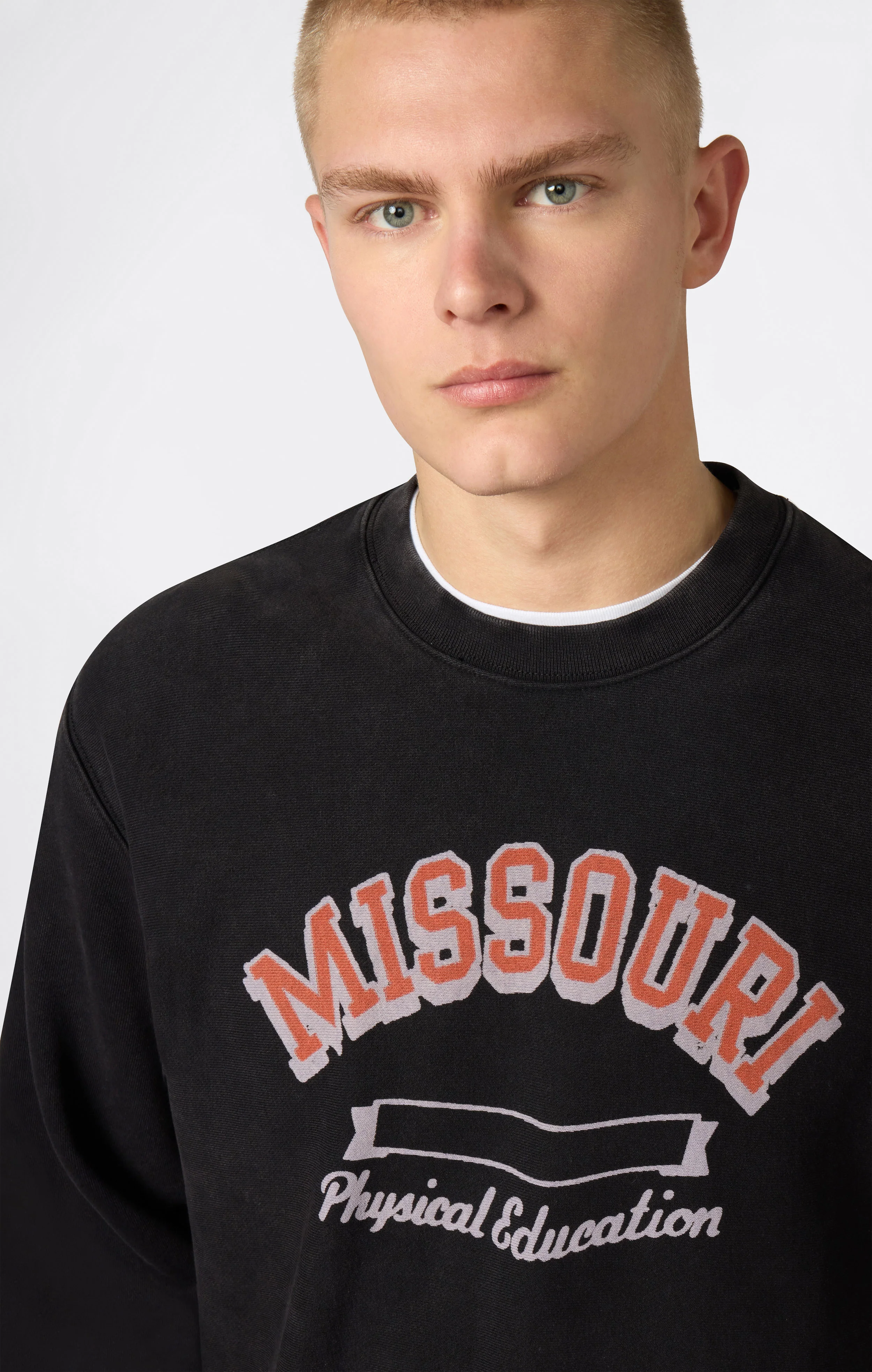 Men’s Heavyweight Crewneck Sweatshirt with Brushed Interior and Print Reverse Weave - Image 3