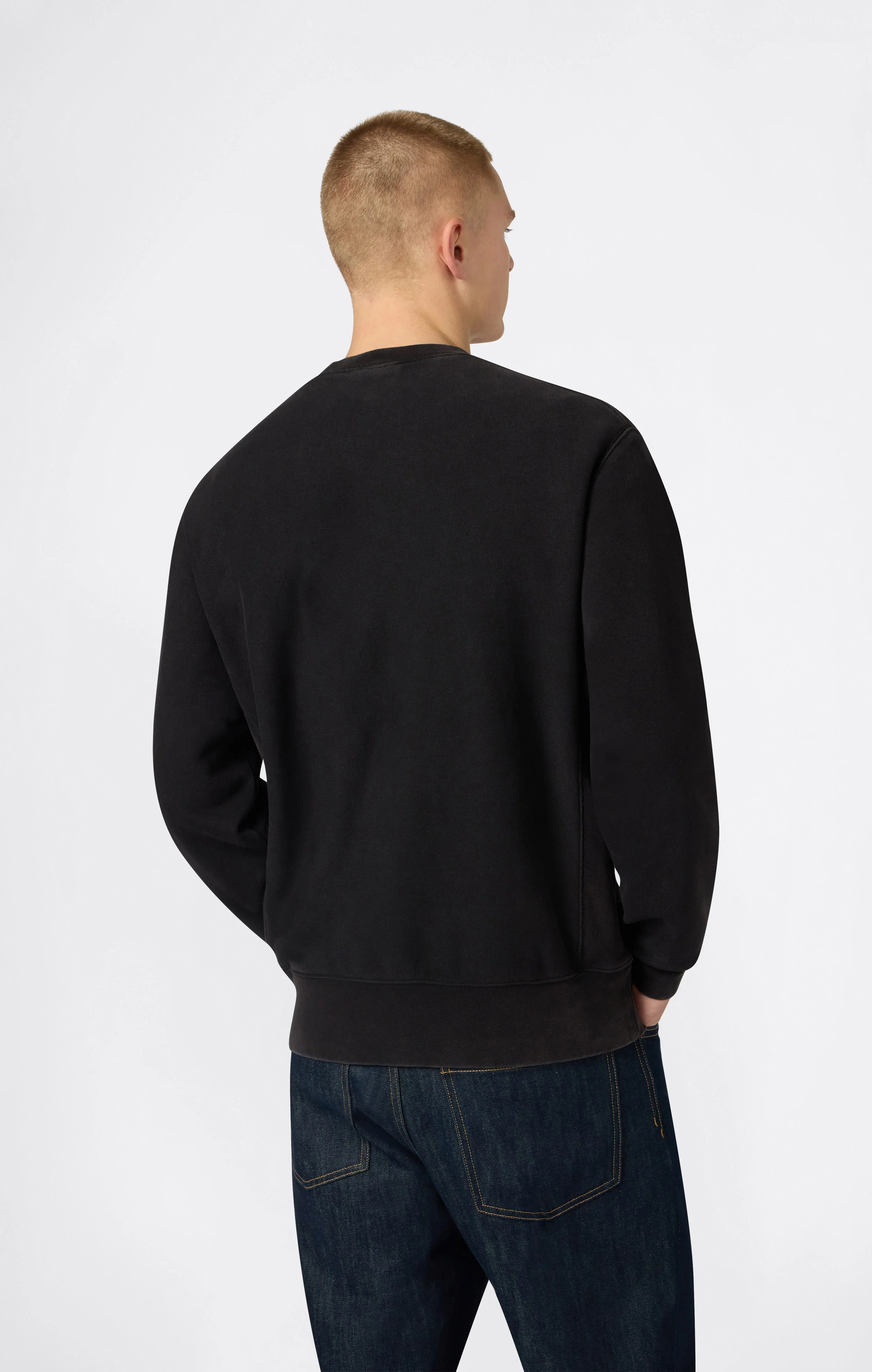 Men’s Heavyweight Crewneck Sweatshirt with Brushed Interior and Print Reverse Weave - Image 4