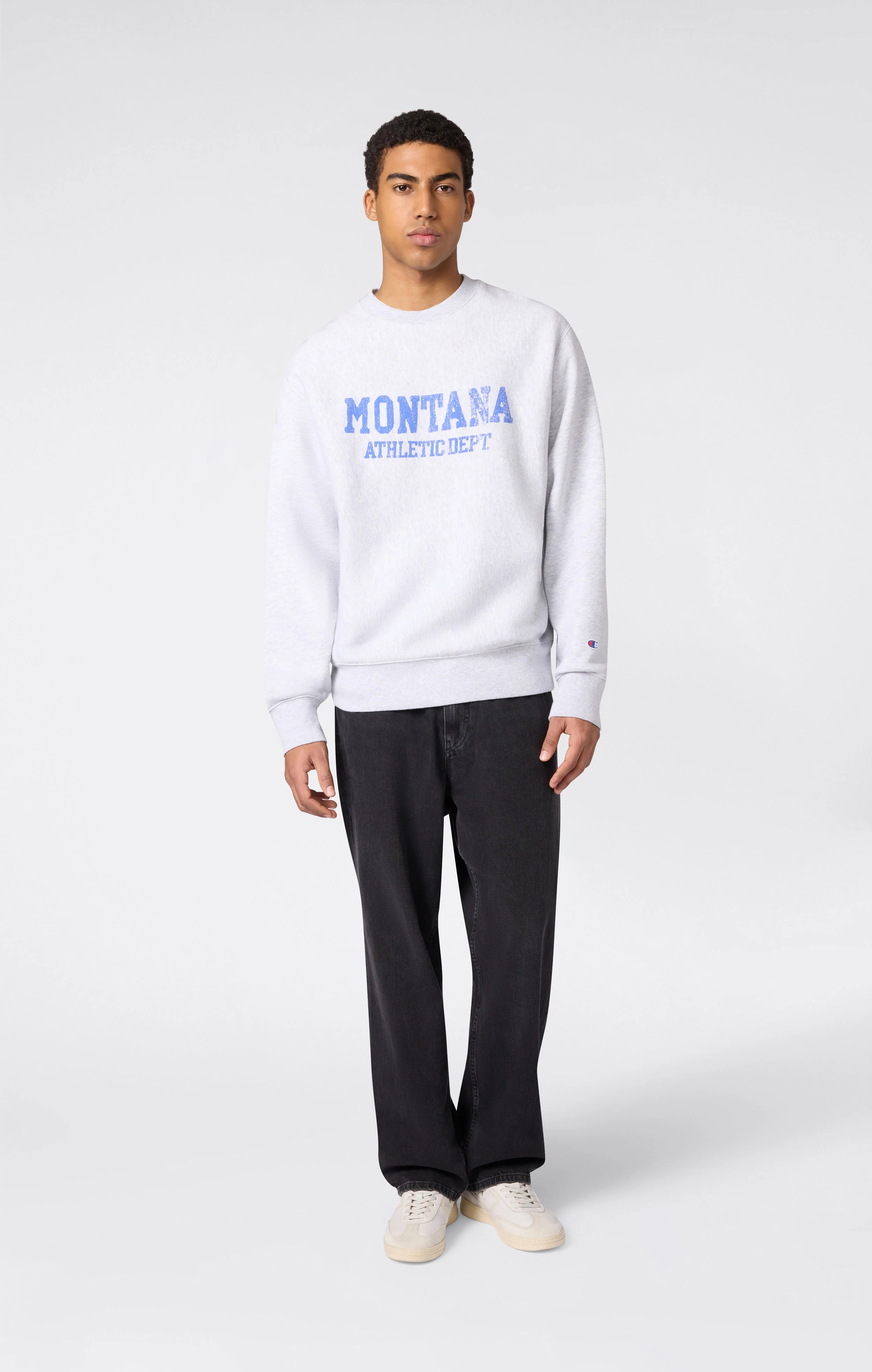 Men’s Heavyweight Crewneck Sweatshirt with Brushed Interior and Print Reverse Weave - Image 2