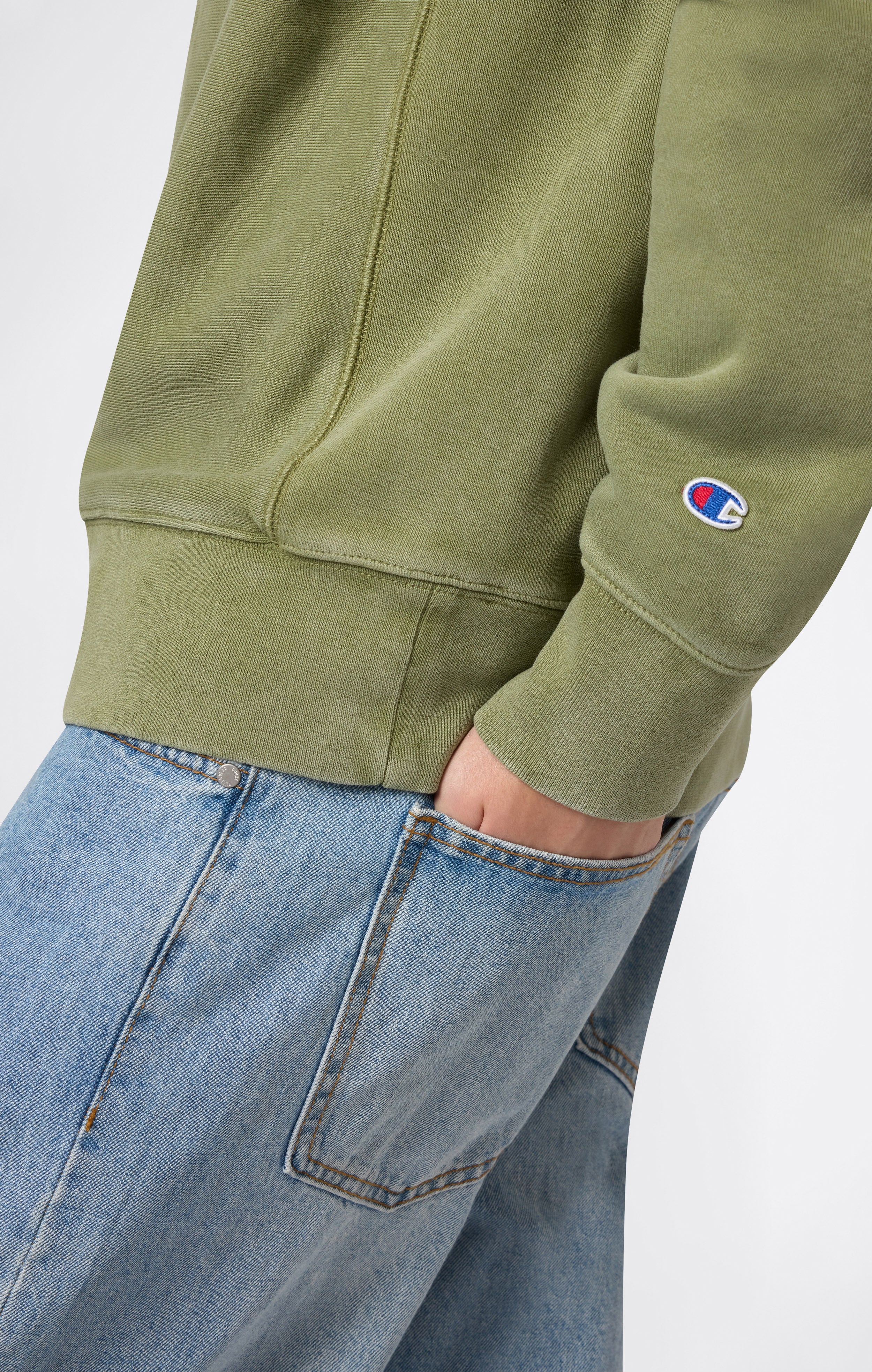 Men’s Heavyweight Crewneck Sweatshirt with Brushed Interior and Print Reverse Weave - Image 2