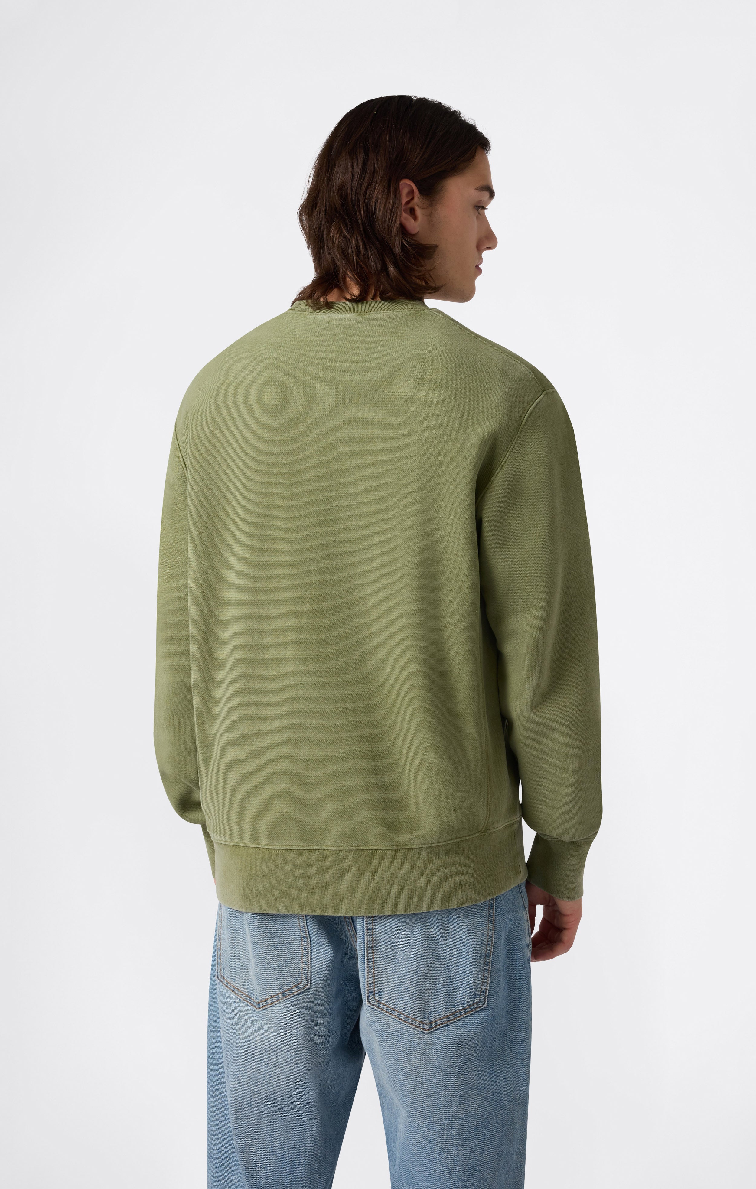 Men’s Heavyweight Crewneck Sweatshirt with Brushed Interior and Print Reverse Weave - Image 3
