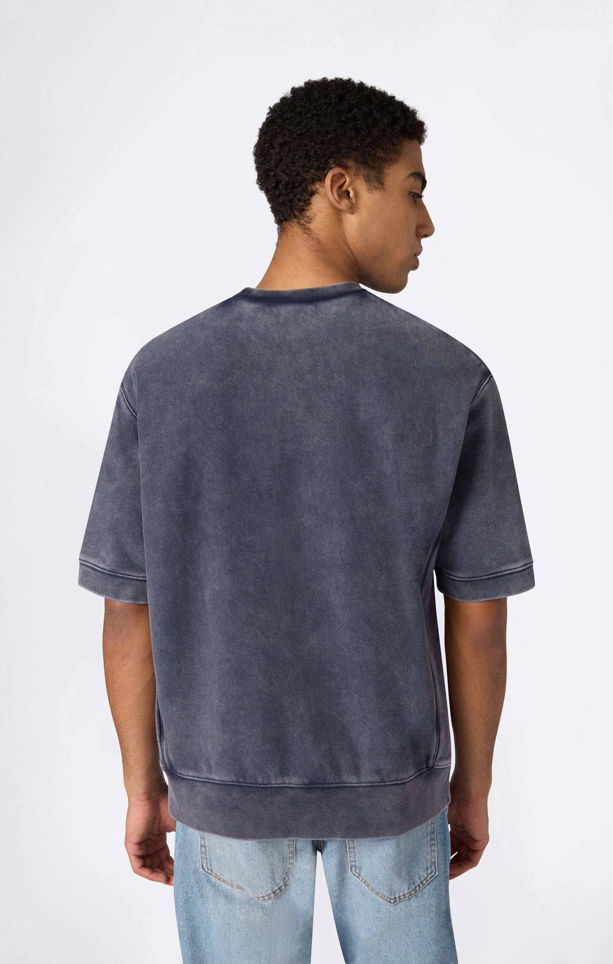 Men’s Heavyweight Short Sleeve Sweatshirt with Brushed Interior and Print Reverse Weave - Image 4
