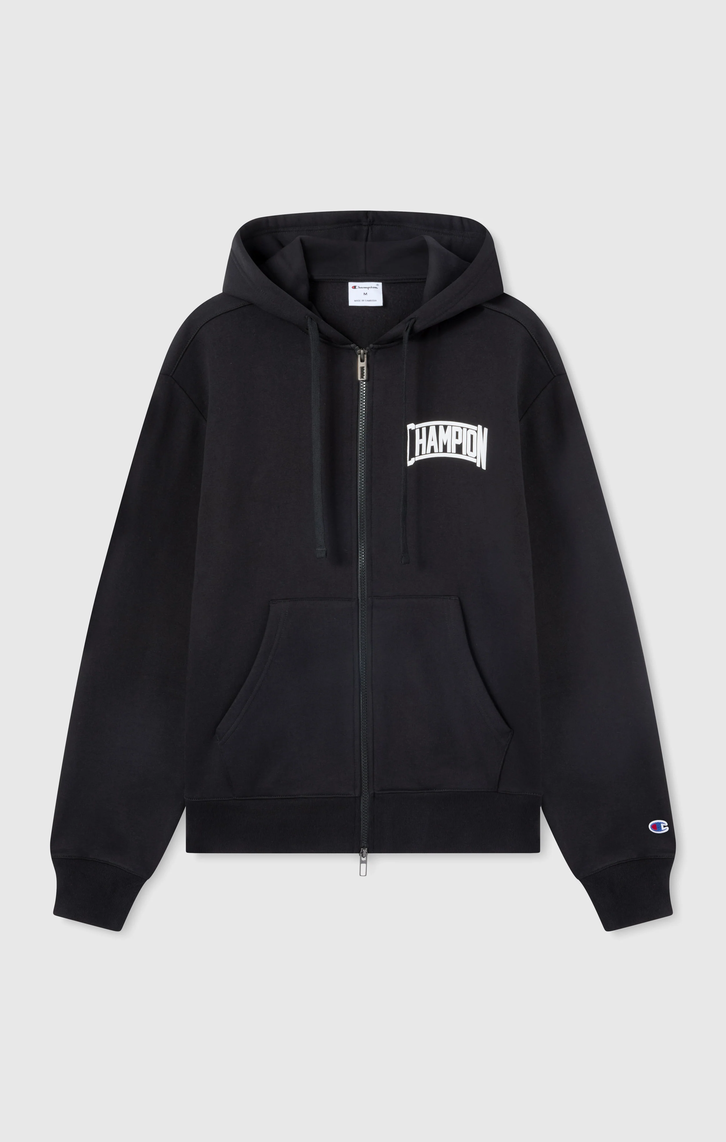 Men’s Hooded Full Zip Sweatshirt With Brushed Interior And Puff Print Logo - Image 5
