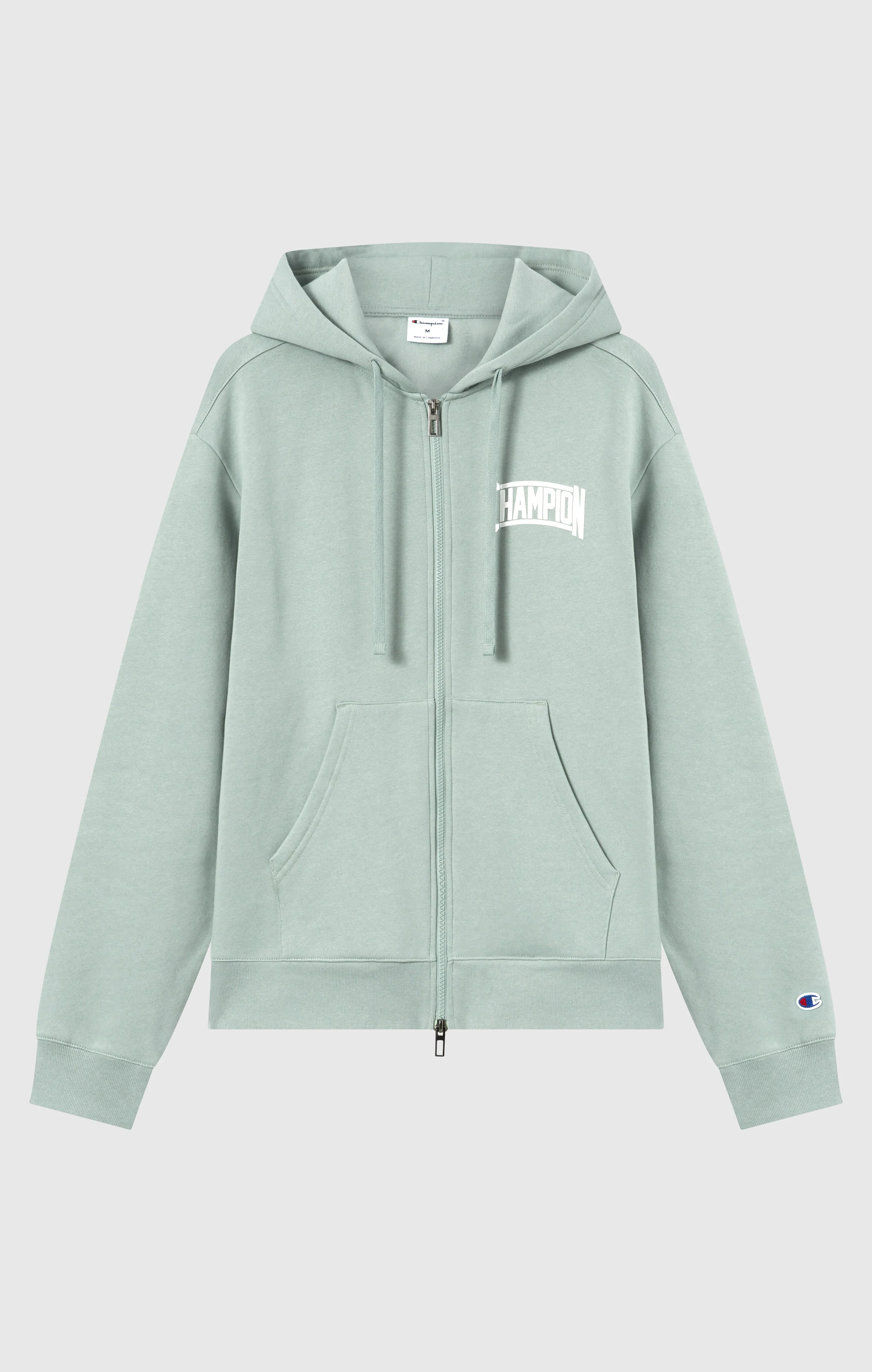 Men’s Hooded Full Zip Sweatshirt With Brushed Interior And Puff Print Logo - Image 5