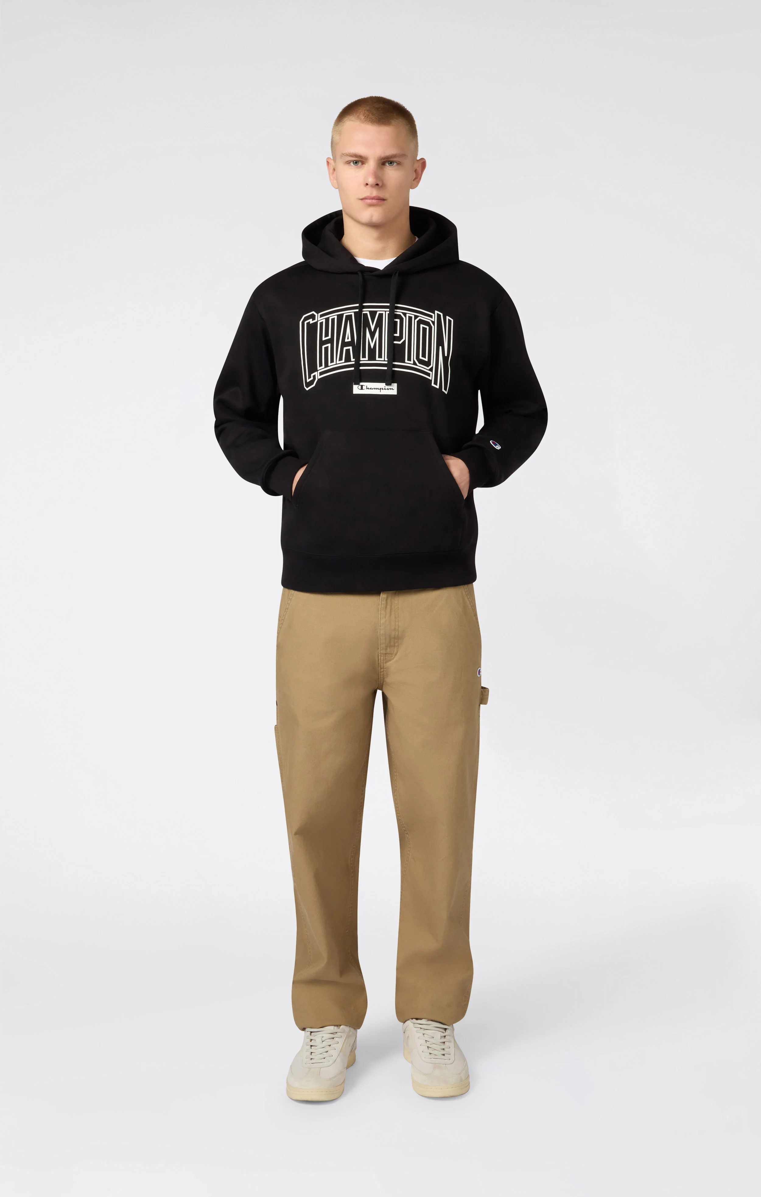 Men’s Hooded Sweatshirt With Brushed Interior And Puff Print Logo - Image 2