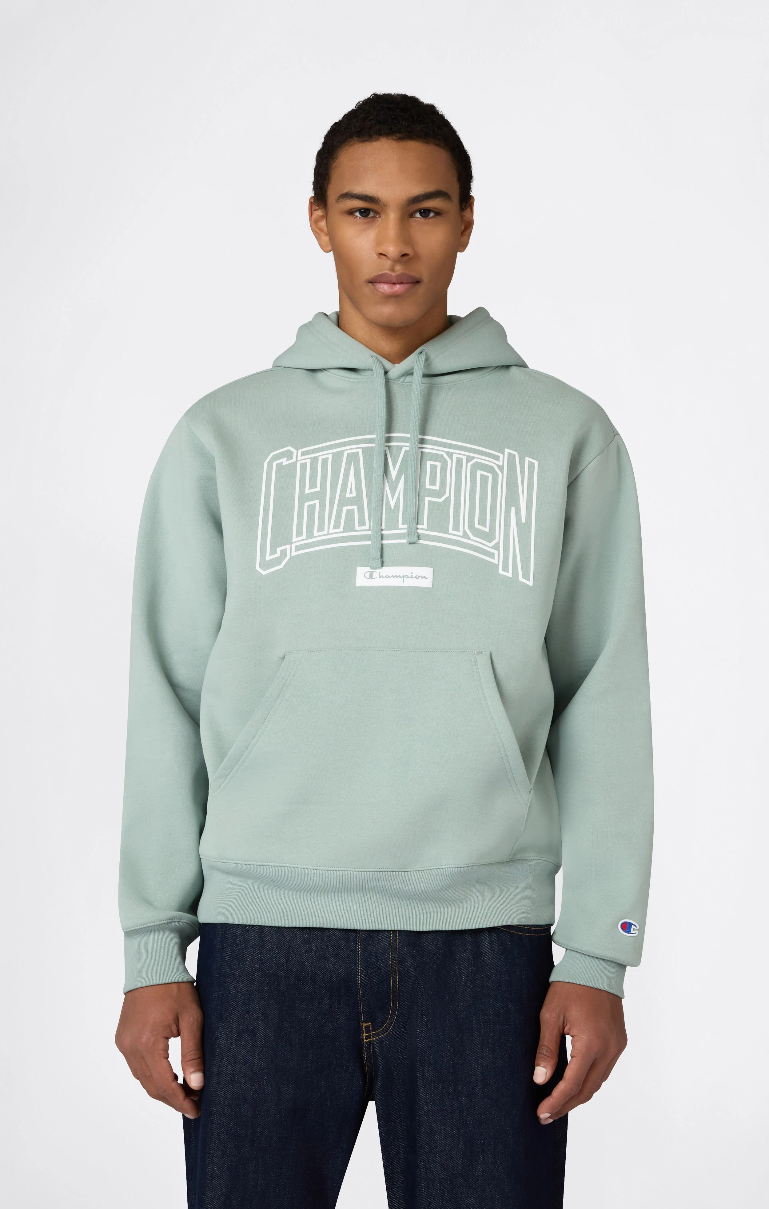 Men’s Hooded Sweatshirt With Brushed Interior And Puff Print Logo