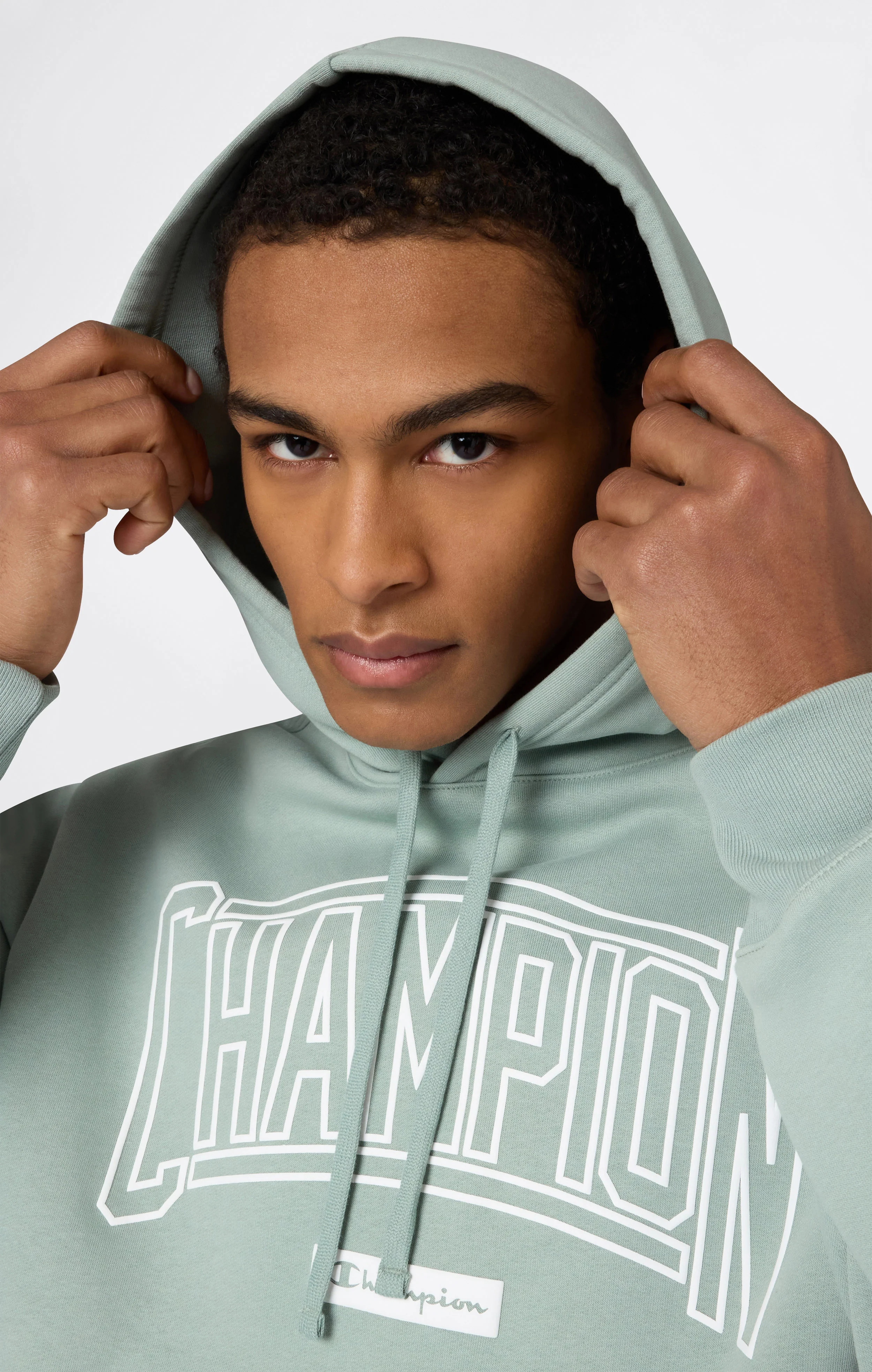 Men’s Hooded Sweatshirt With Brushed Interior And Puff Print Logo - Image 2