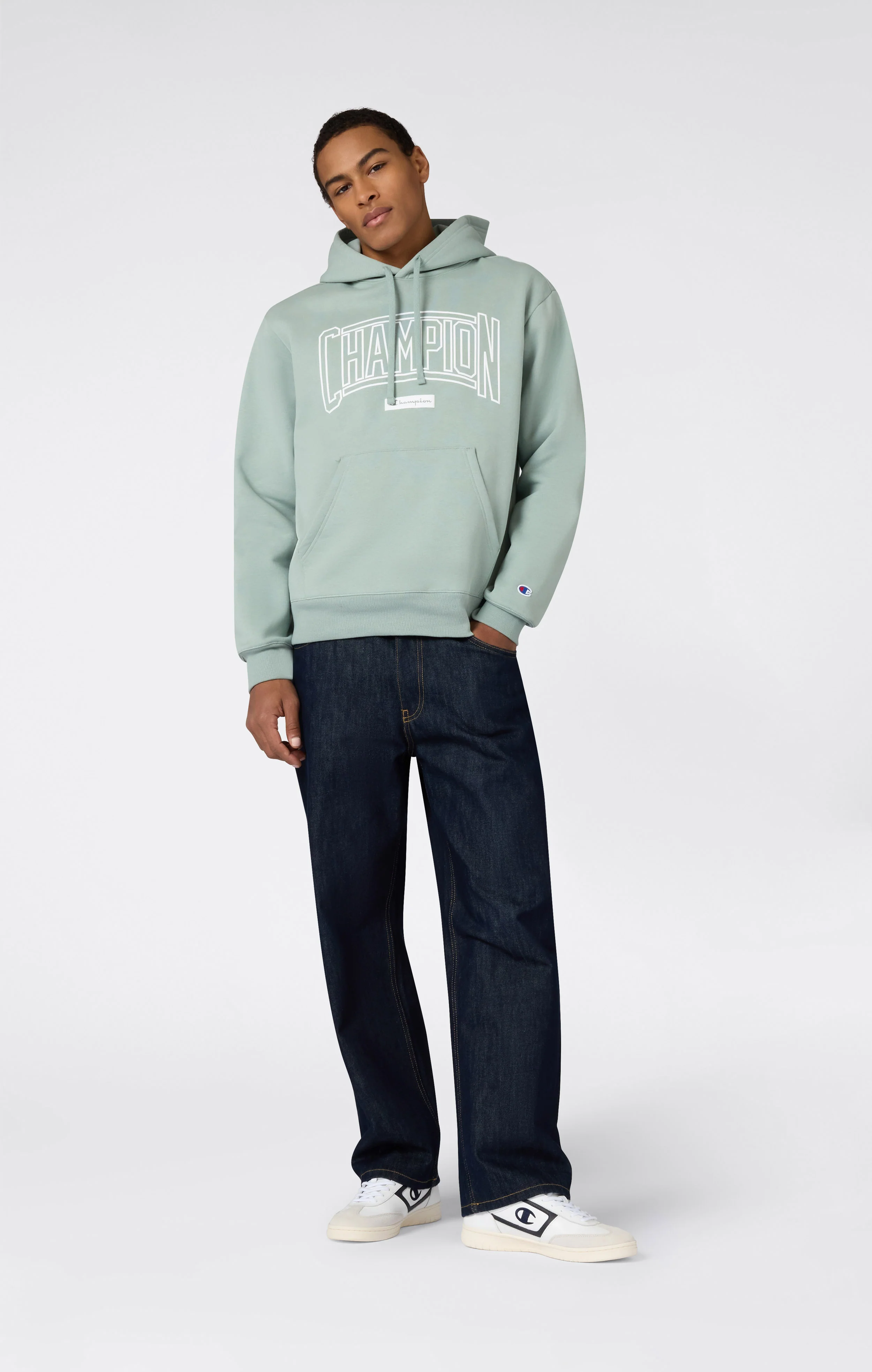 Men’s Hooded Sweatshirt With Brushed Interior And Puff Print Logo - Image 4