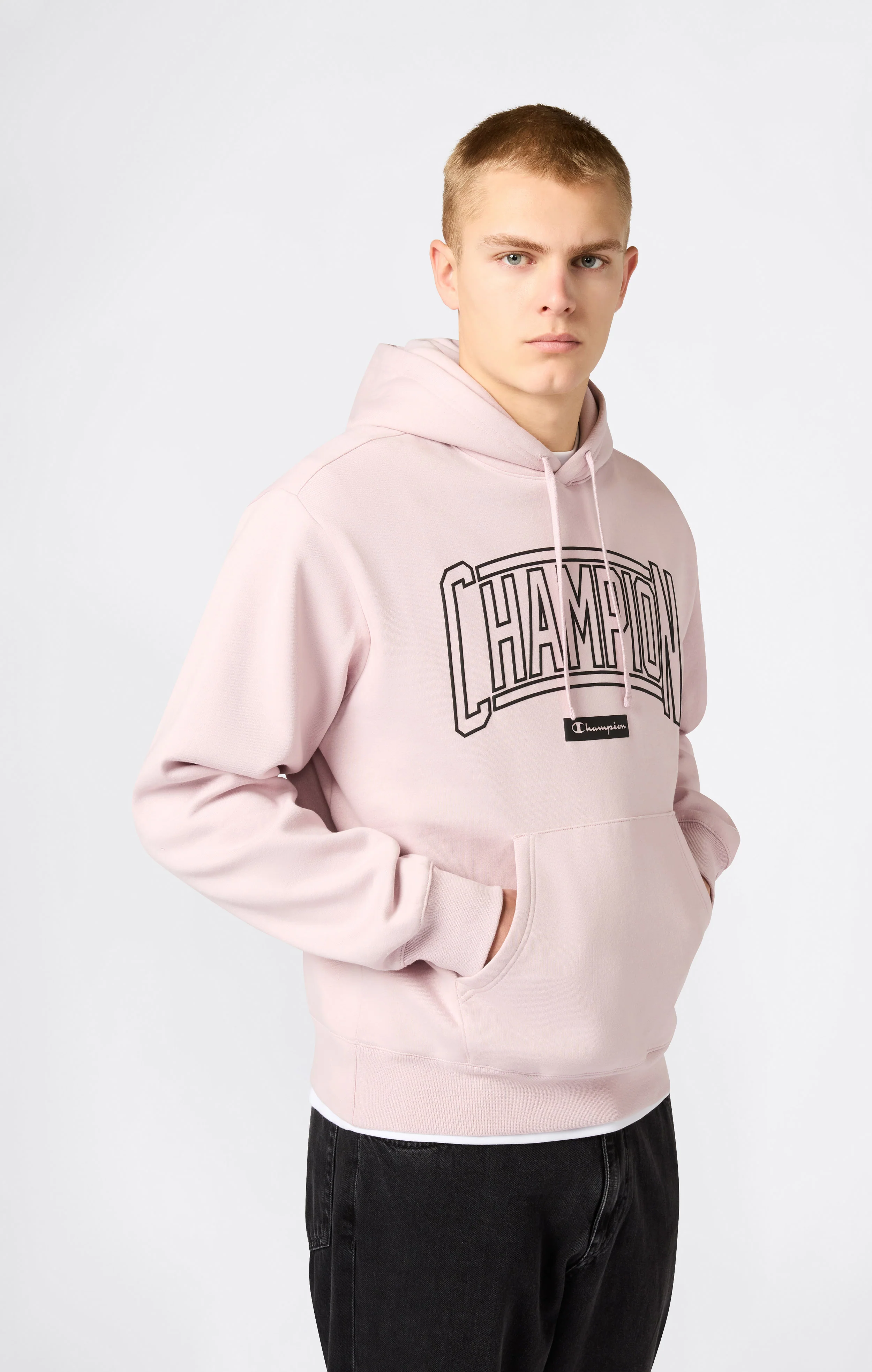 Men’s Hooded Sweatshirt With Brushed Interior And Puff Print Logo