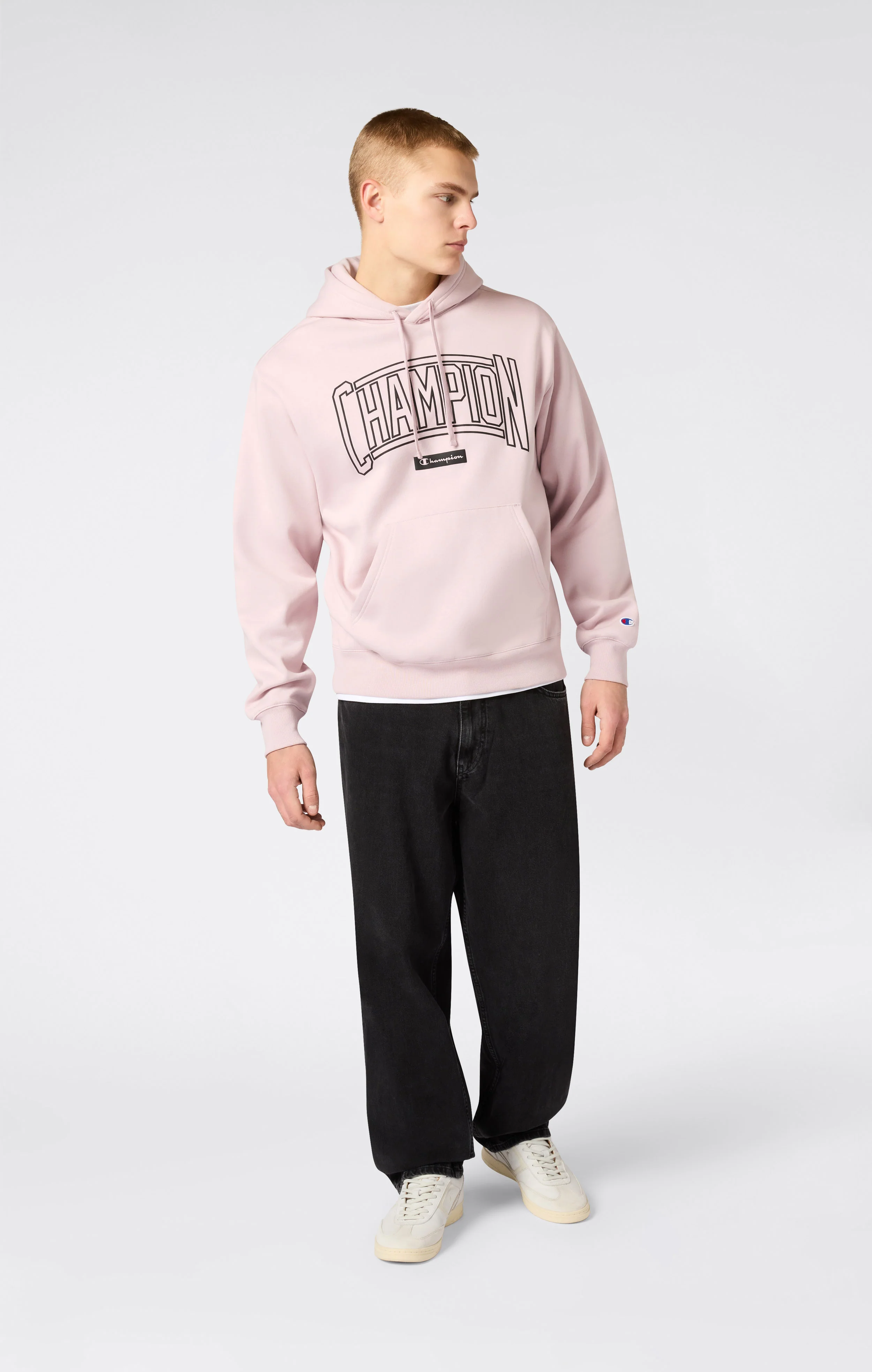 Men’s Hooded Sweatshirt With Brushed Interior And Puff Print Logo - Image 2