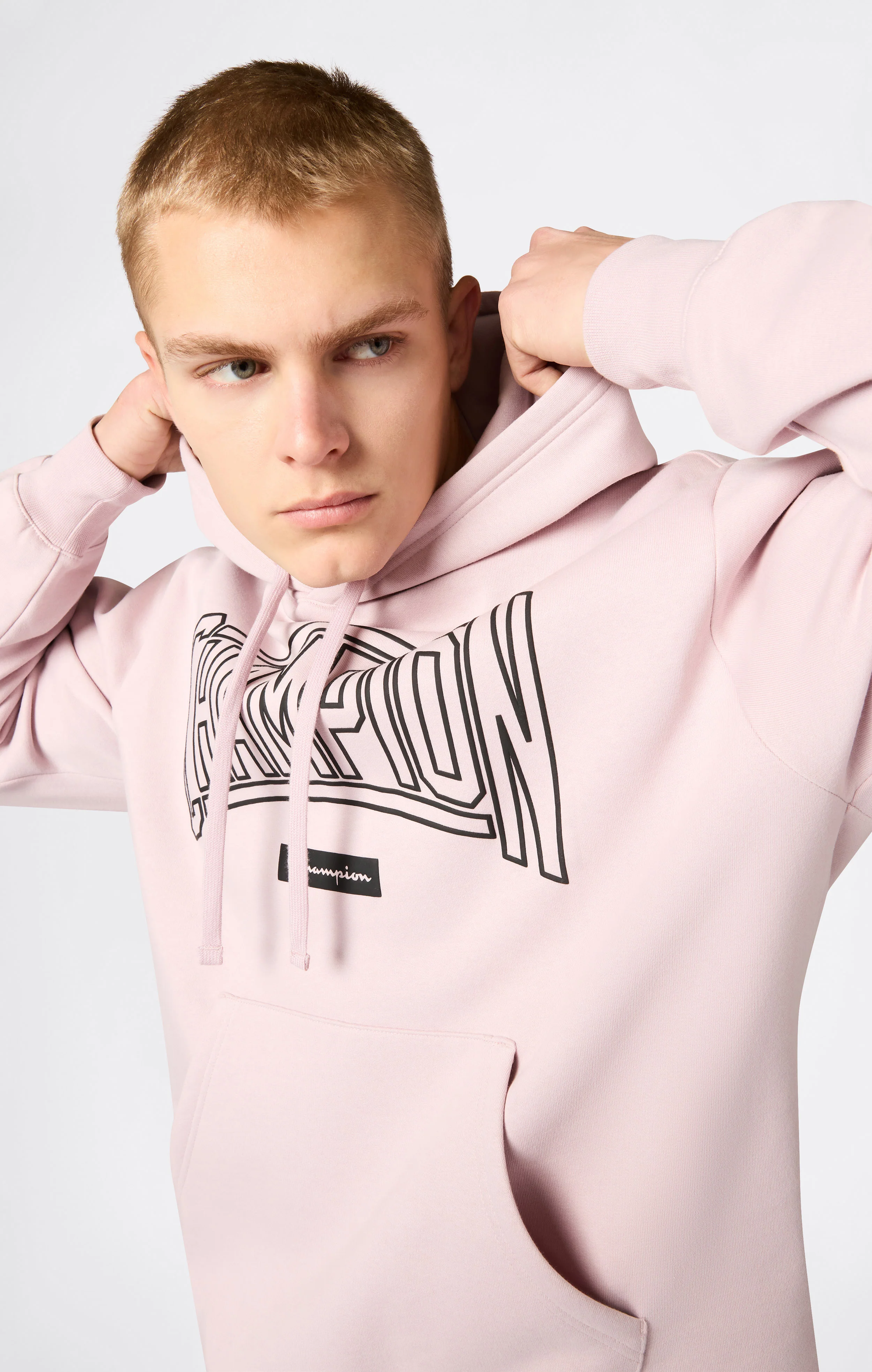 Men’s Hooded Sweatshirt With Brushed Interior And Puff Print Logo - Image 4