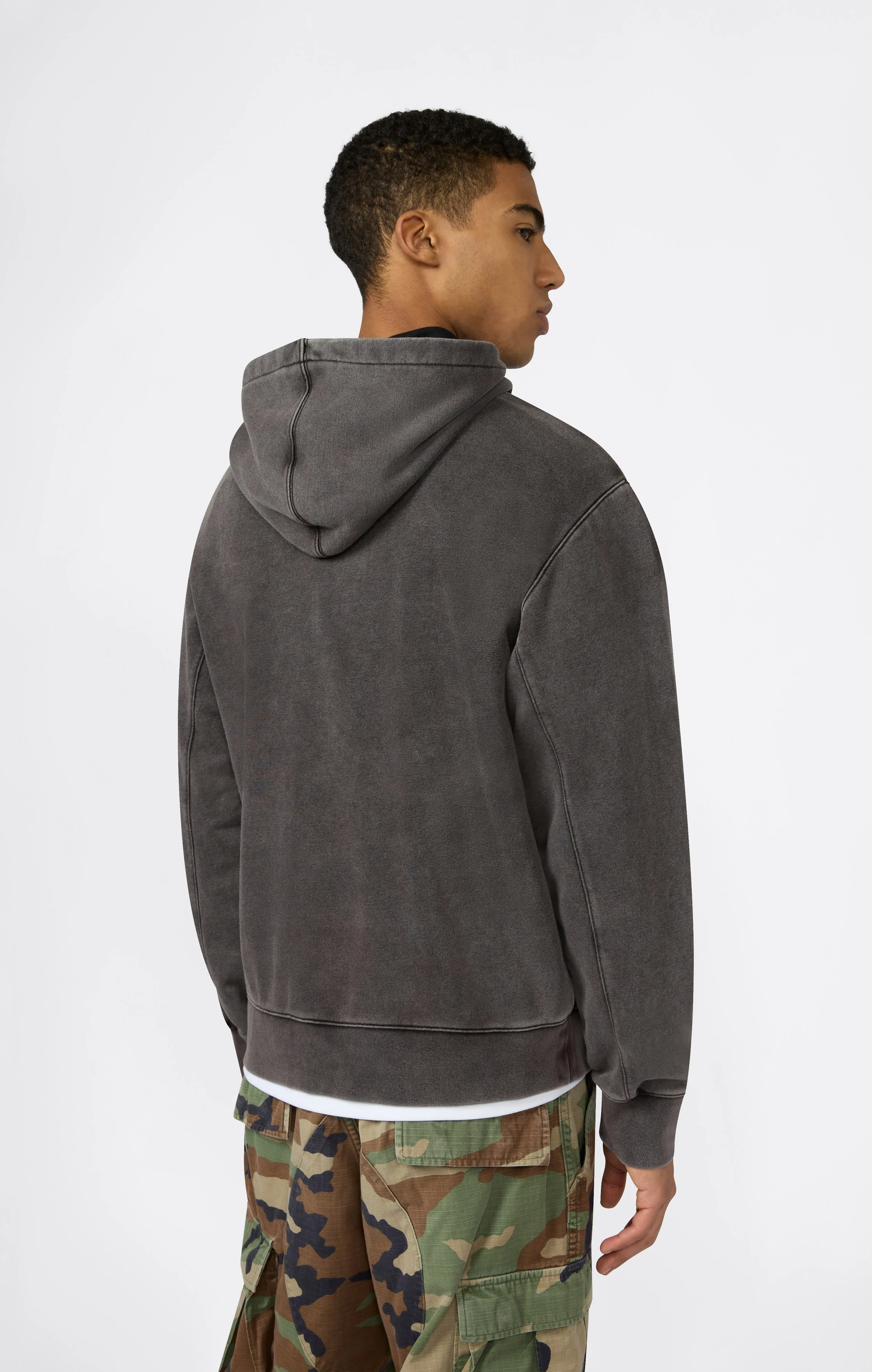 Men’s Hooded Sweatshirt with Embroidered Logo and Washed Effect Icons - Image 3