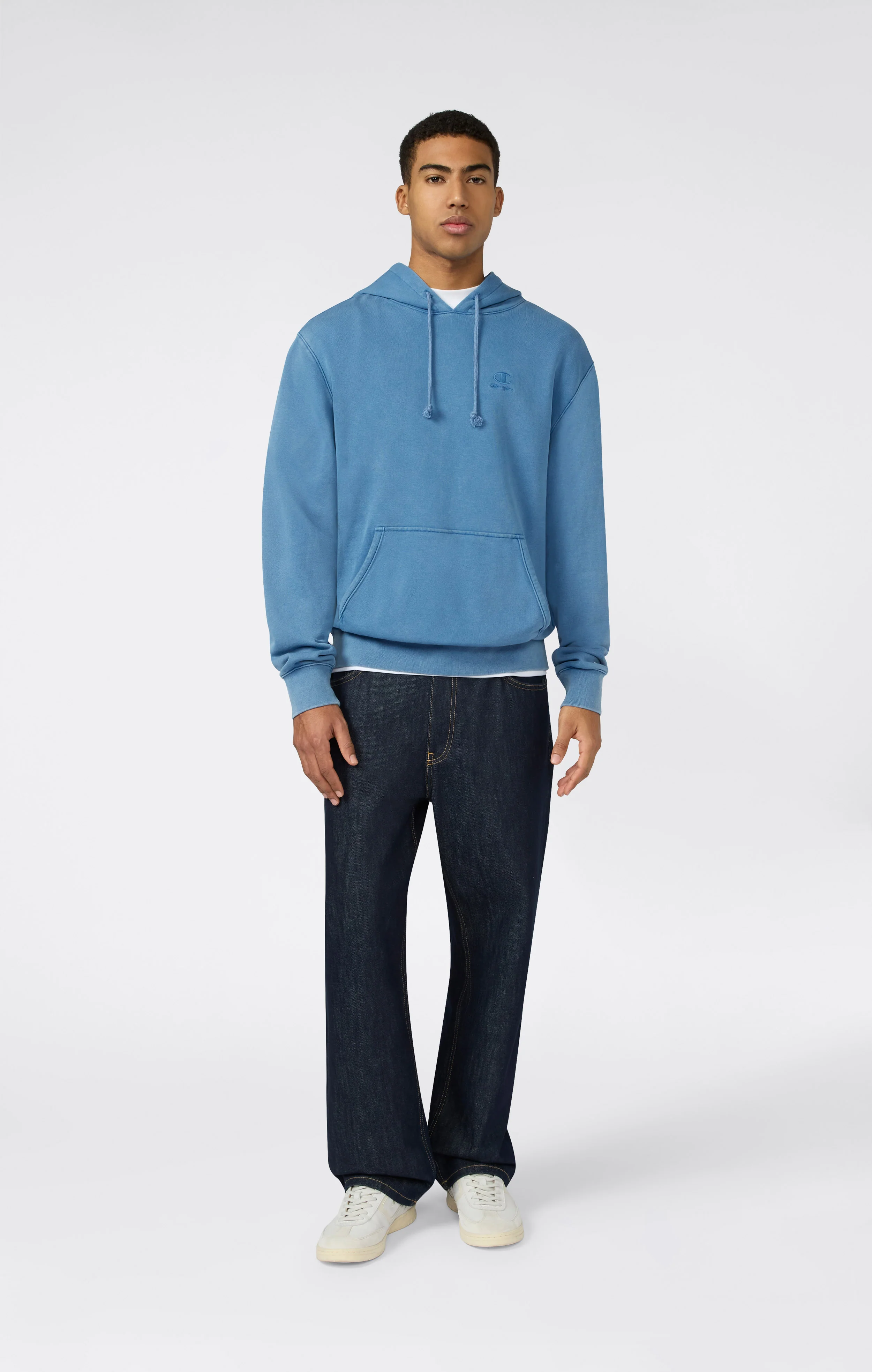 Men’s Hooded Sweatshirt with Embroidered Logo and Washed Effect Icons - Image 2