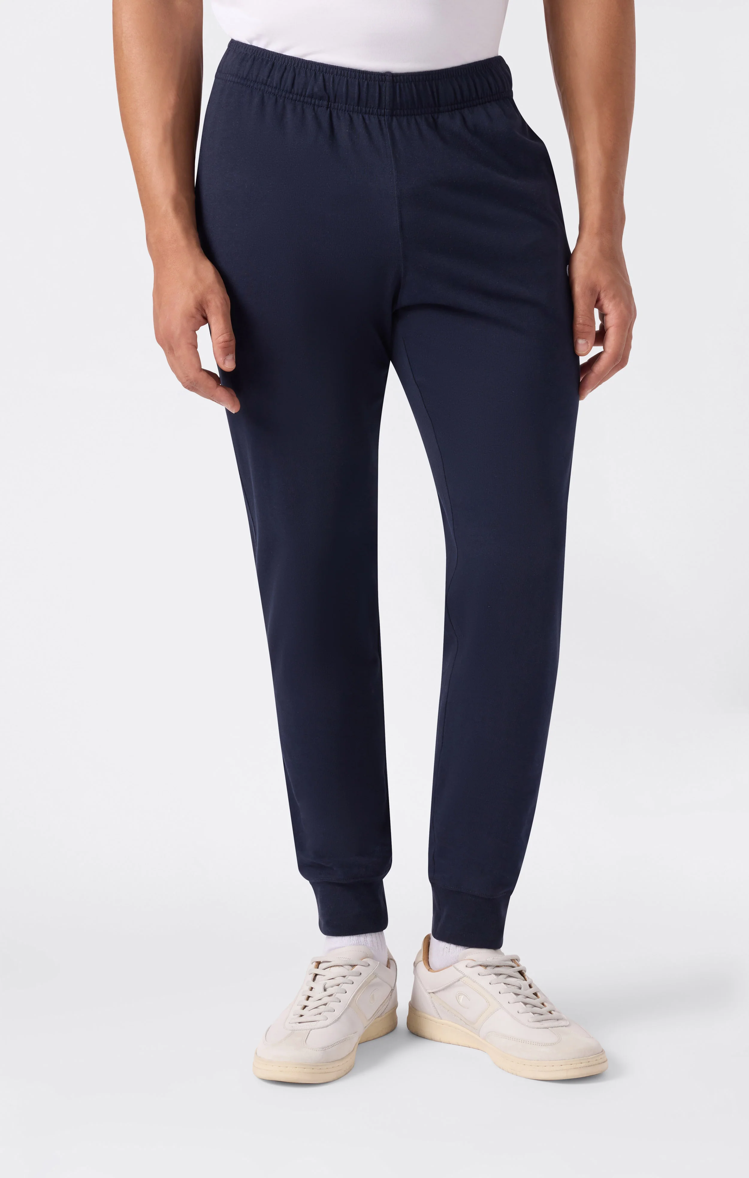 Men's Icons Slim Fit Rib Cuff Light Pants with Embroidered Logo