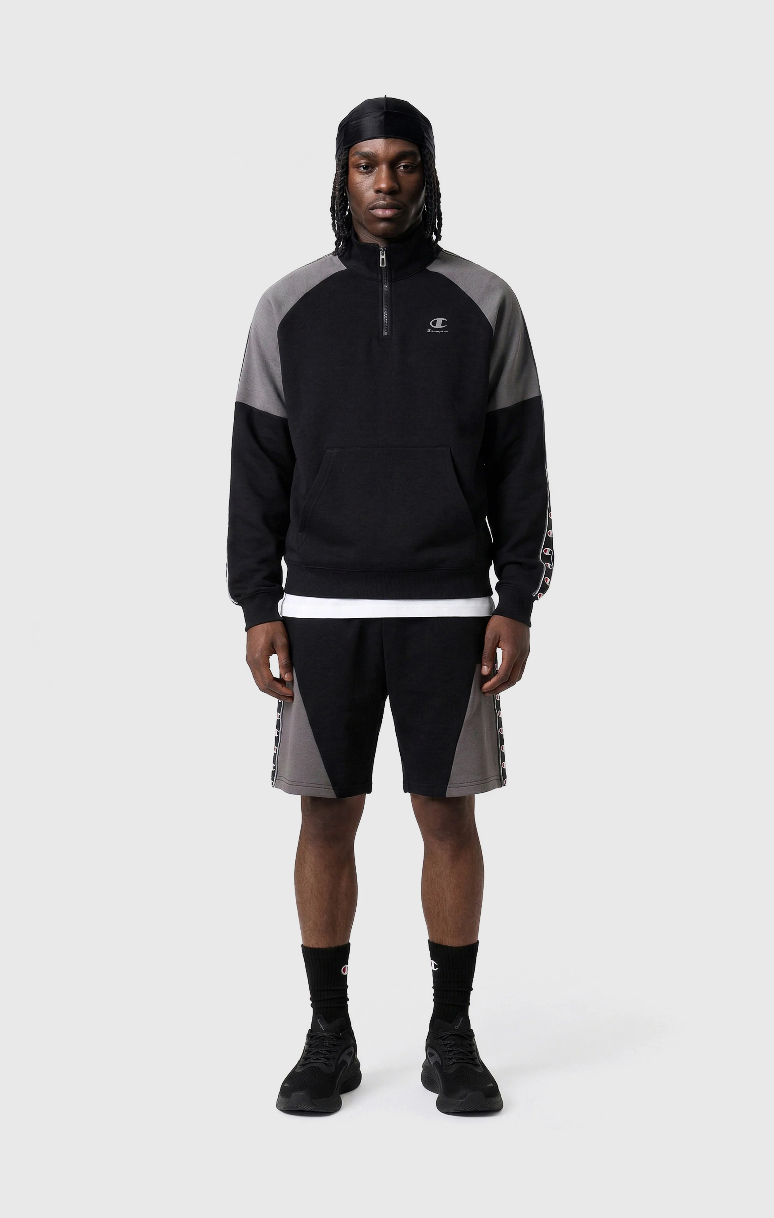 Men’s Interlock Half Zip Tape Logo Sweatshirt - Image 2