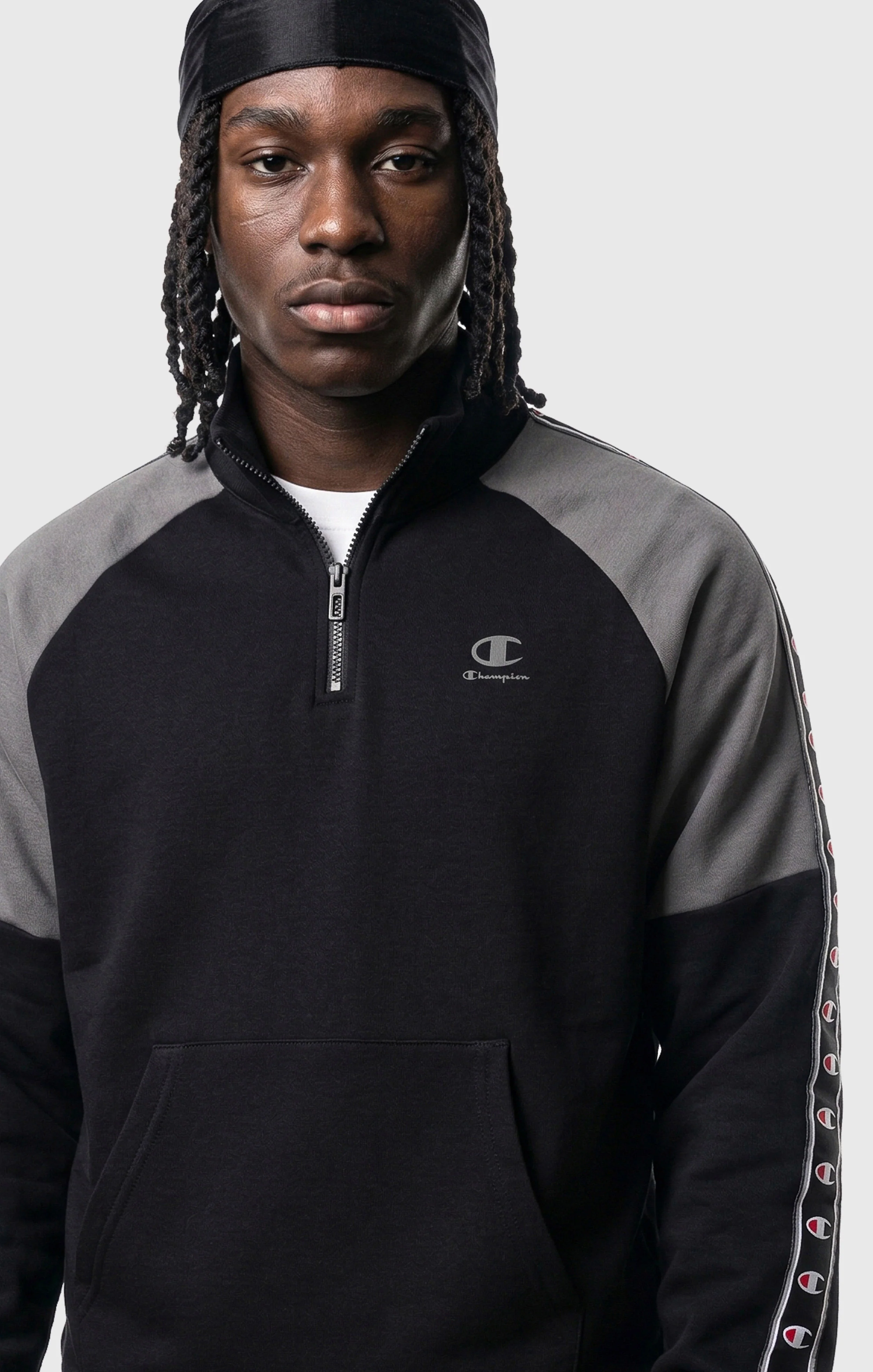 Men’s Interlock Half Zip Tape Logo Sweatshirt - Image 4