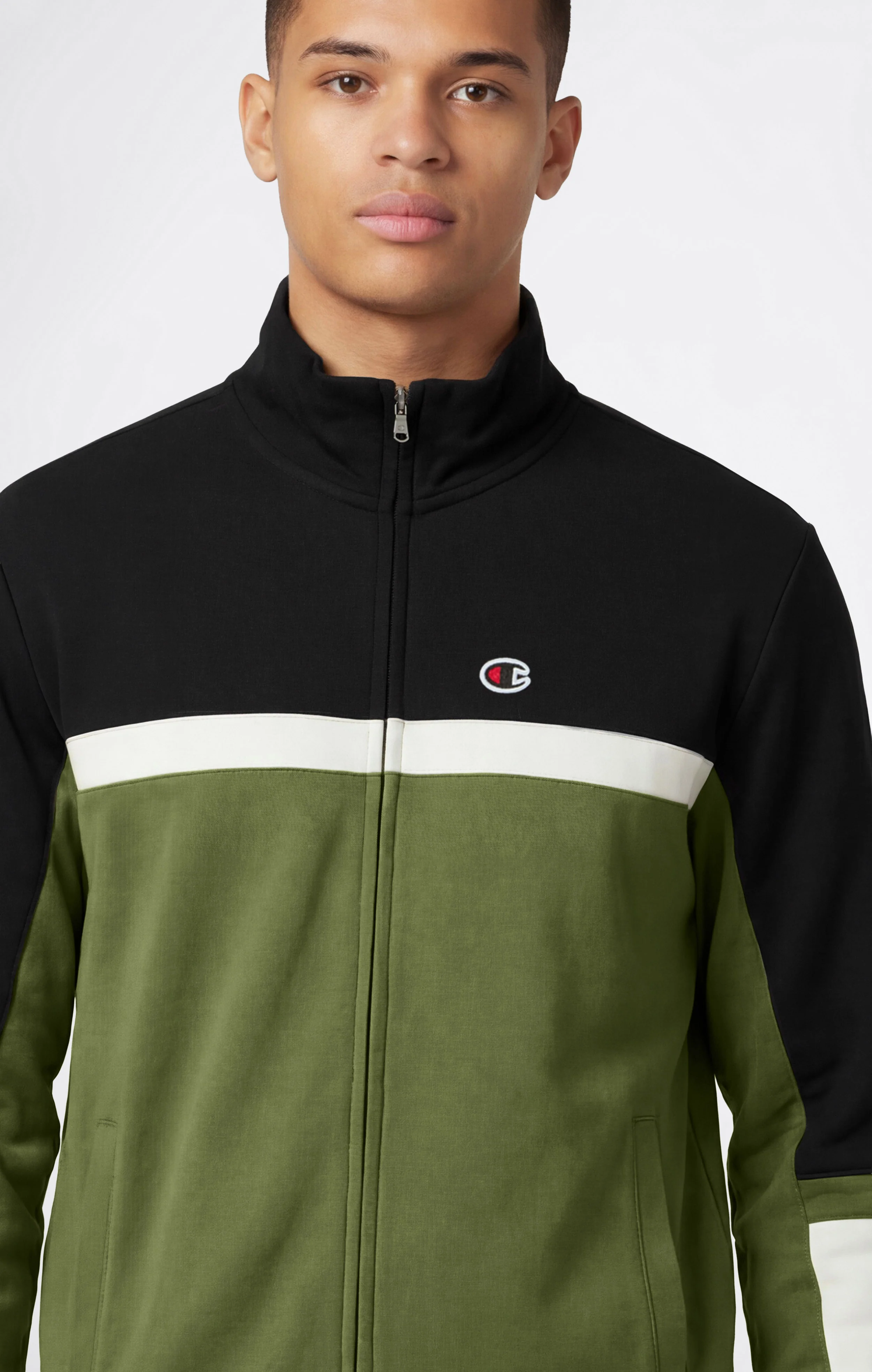 Men’s Lightweight Color Block Full Zip Tracksuit - Image 2