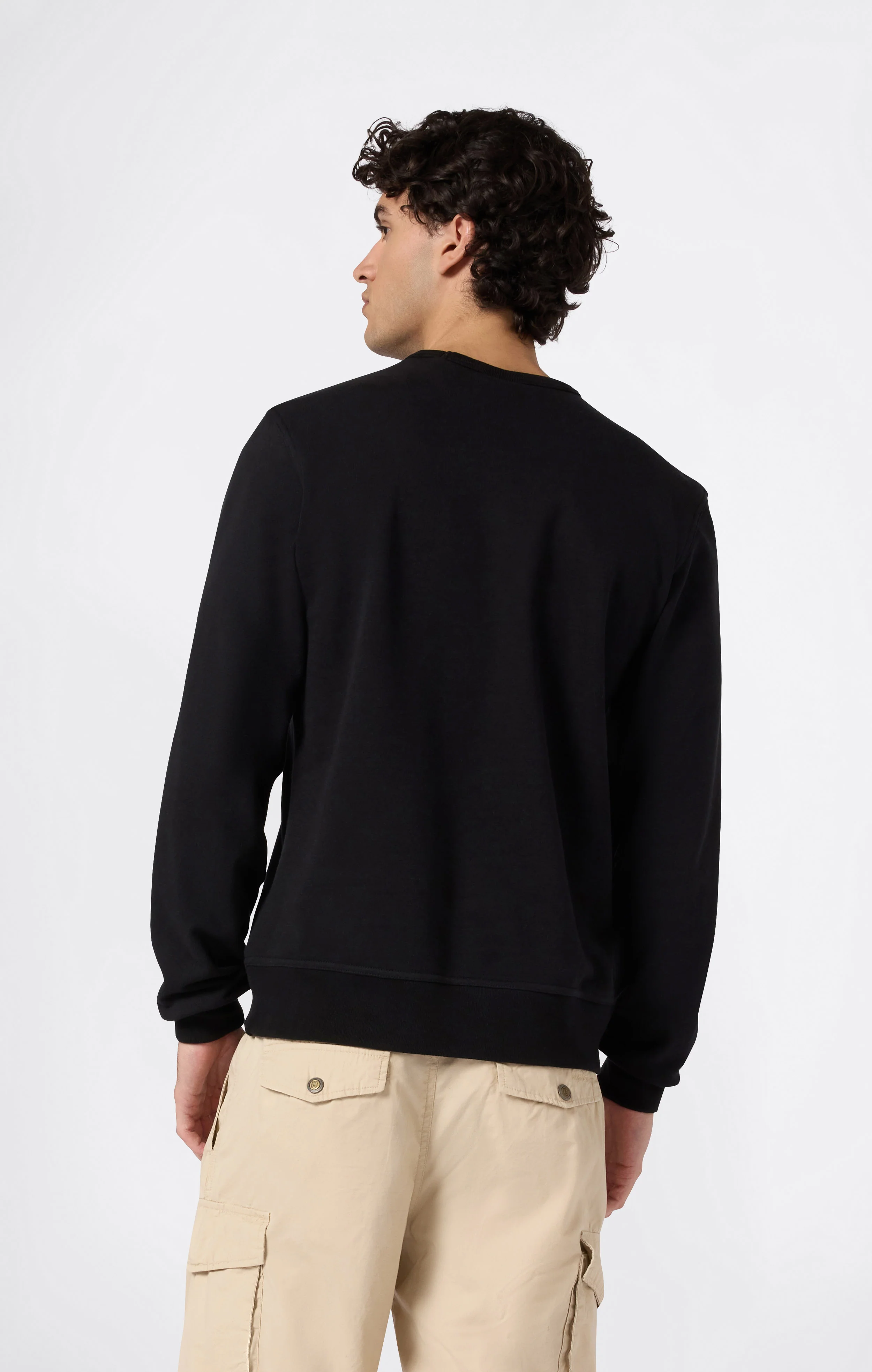 Men’s Lightweight Crewneck Sweatshirt with Embroidered Logo Icons - Image 3