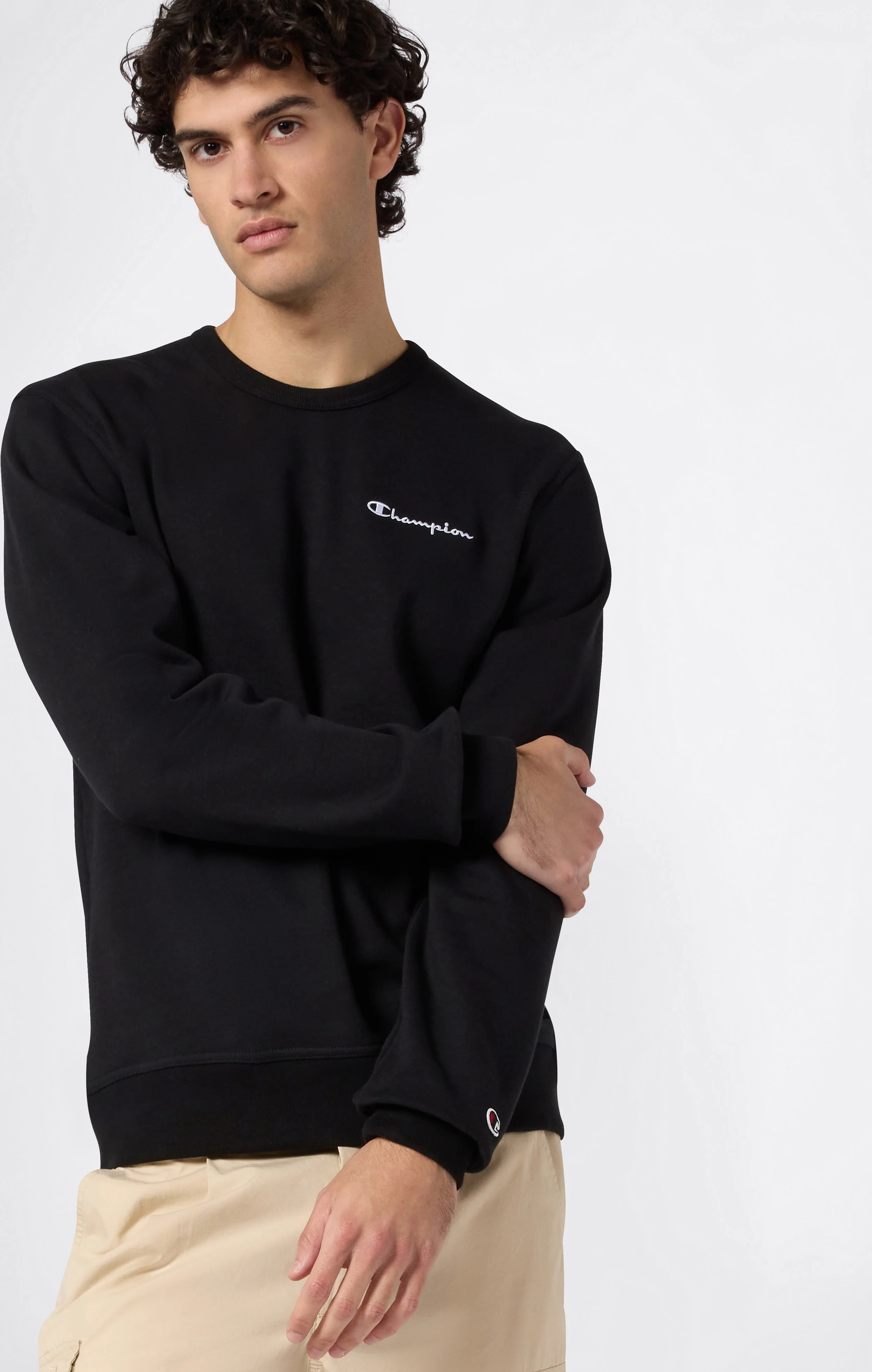 Men’s Lightweight Crewneck Sweatshirt with Embroidered Logo Icons - Image 4
