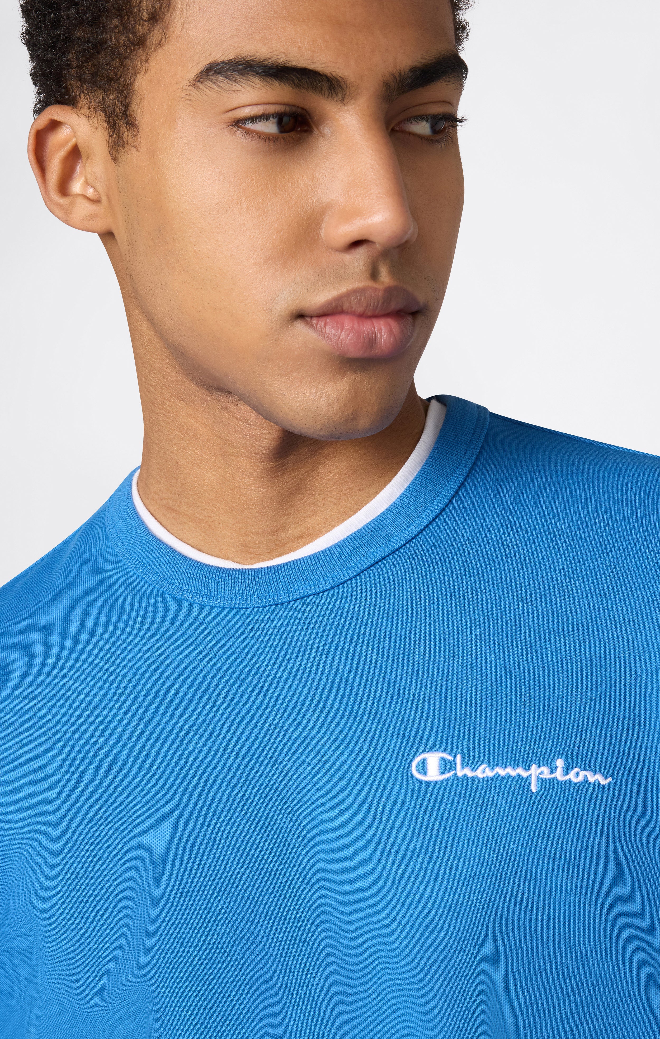 Men’s Lightweight Crewneck Sweatshirt with Embroidered Logo Icons - Image 3