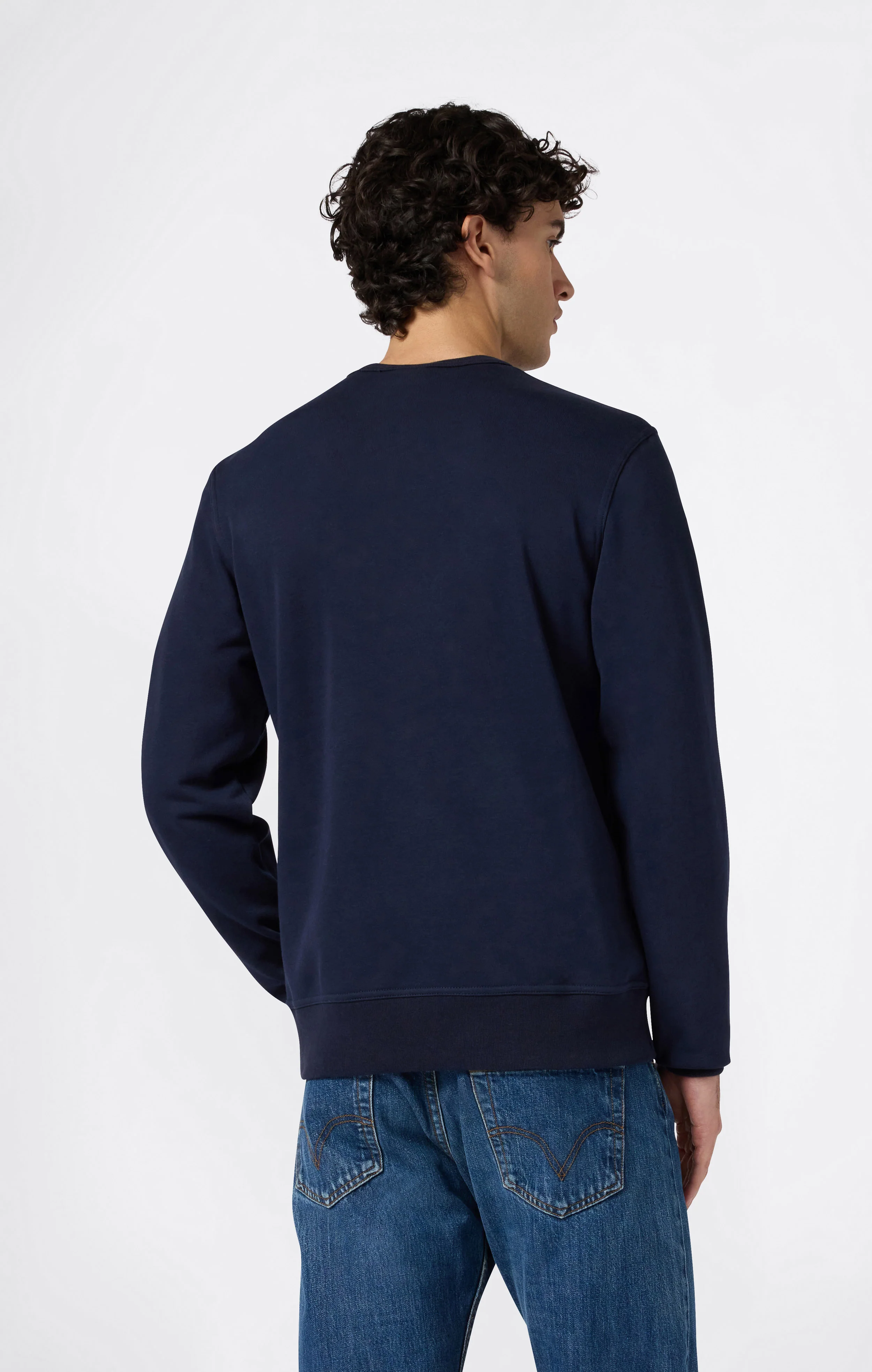 Men’s Lightweight Crewneck Sweatshirt with Embroidered Logo Icons - Image 3