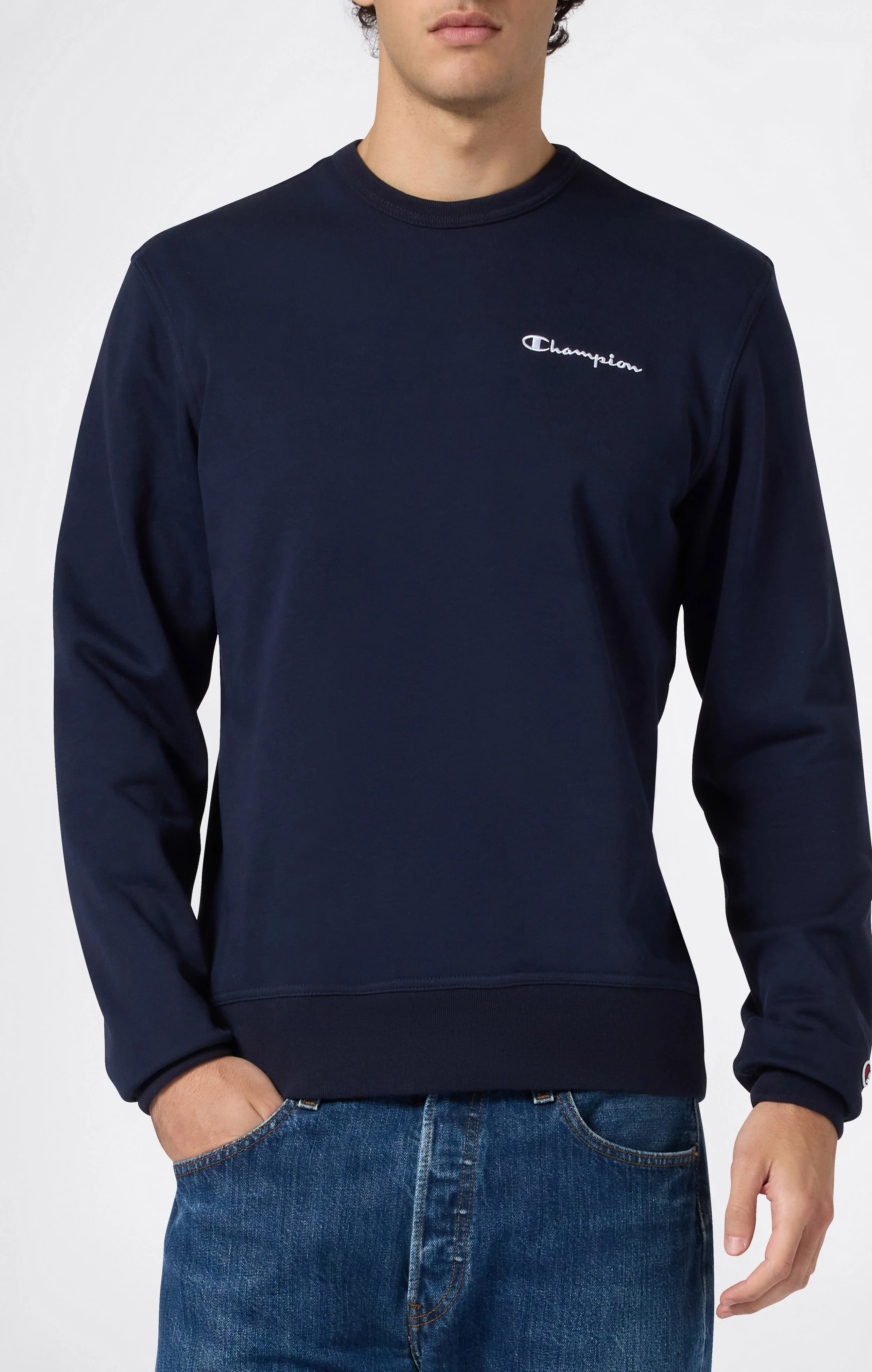 Men’s Lightweight Crewneck Sweatshirt with Embroidered Logo Icons - Image 4