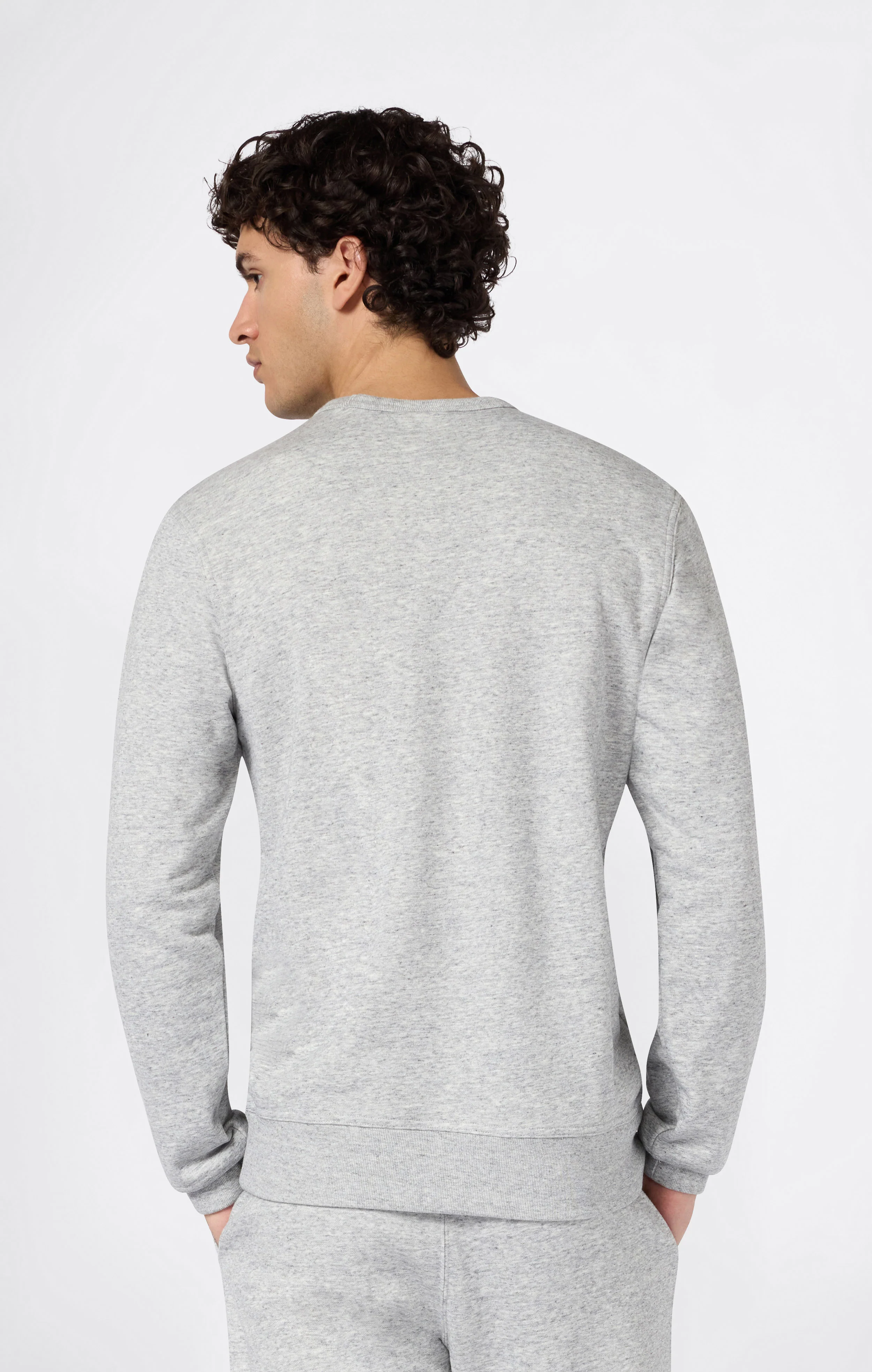 Men’s Lightweight Crewneck Sweatshirt with Embroidered Logo Icons - Image 3