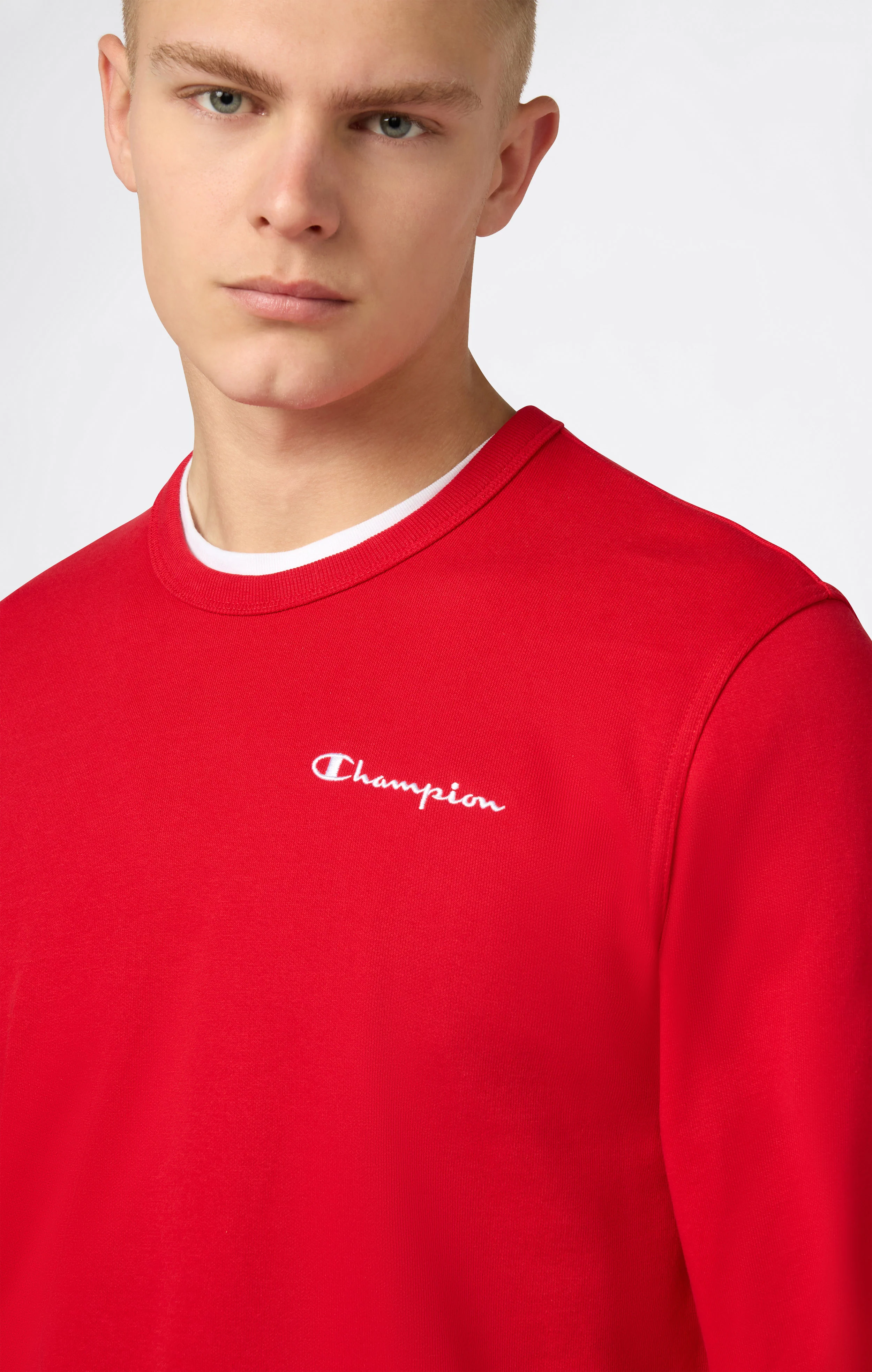 Men’s Lightweight Crewneck Sweatshirt with Embroidered Logo Icons - Image 3