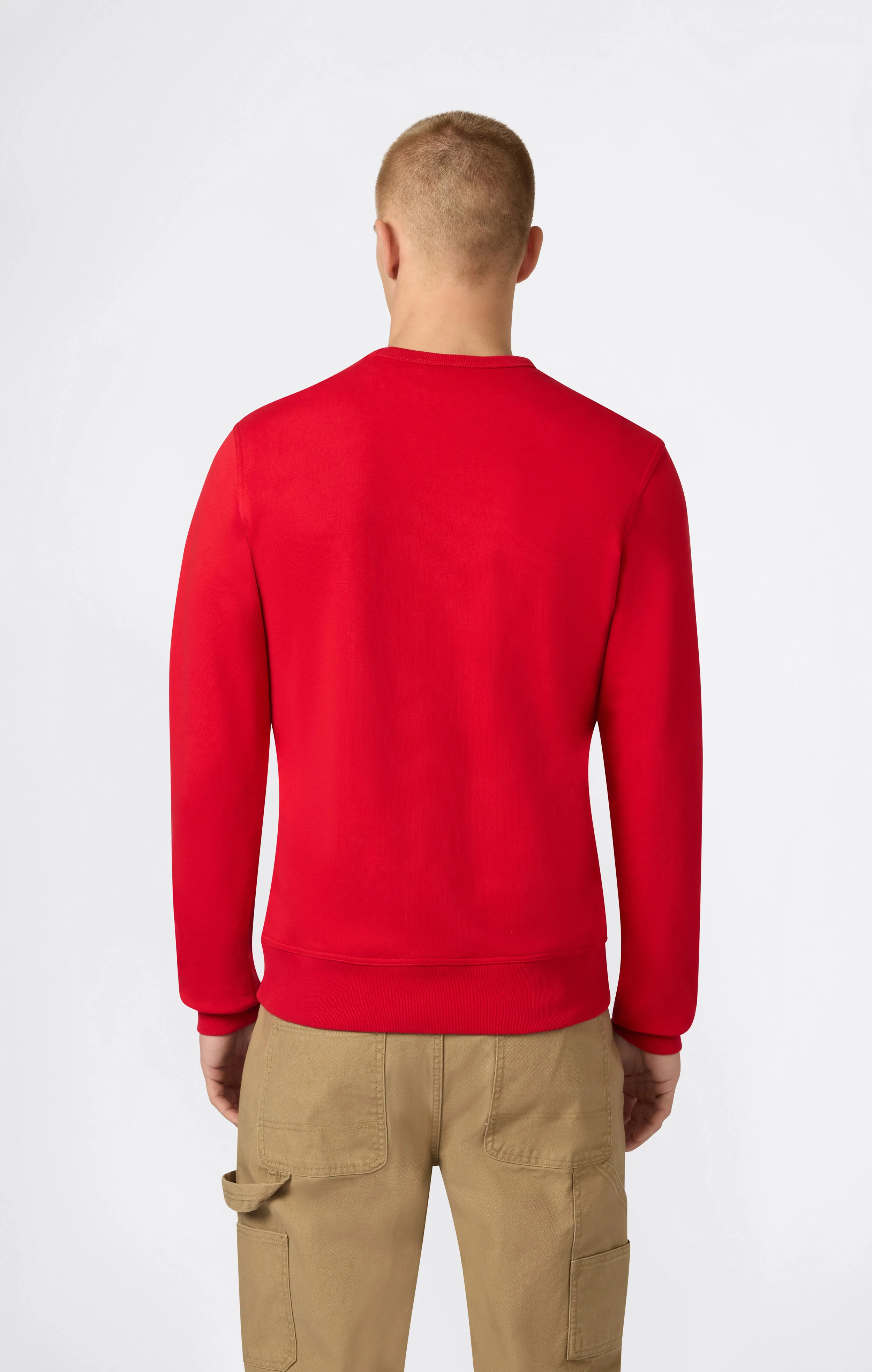 Men’s Lightweight Crewneck Sweatshirt with Embroidered Logo Icons - Image 4