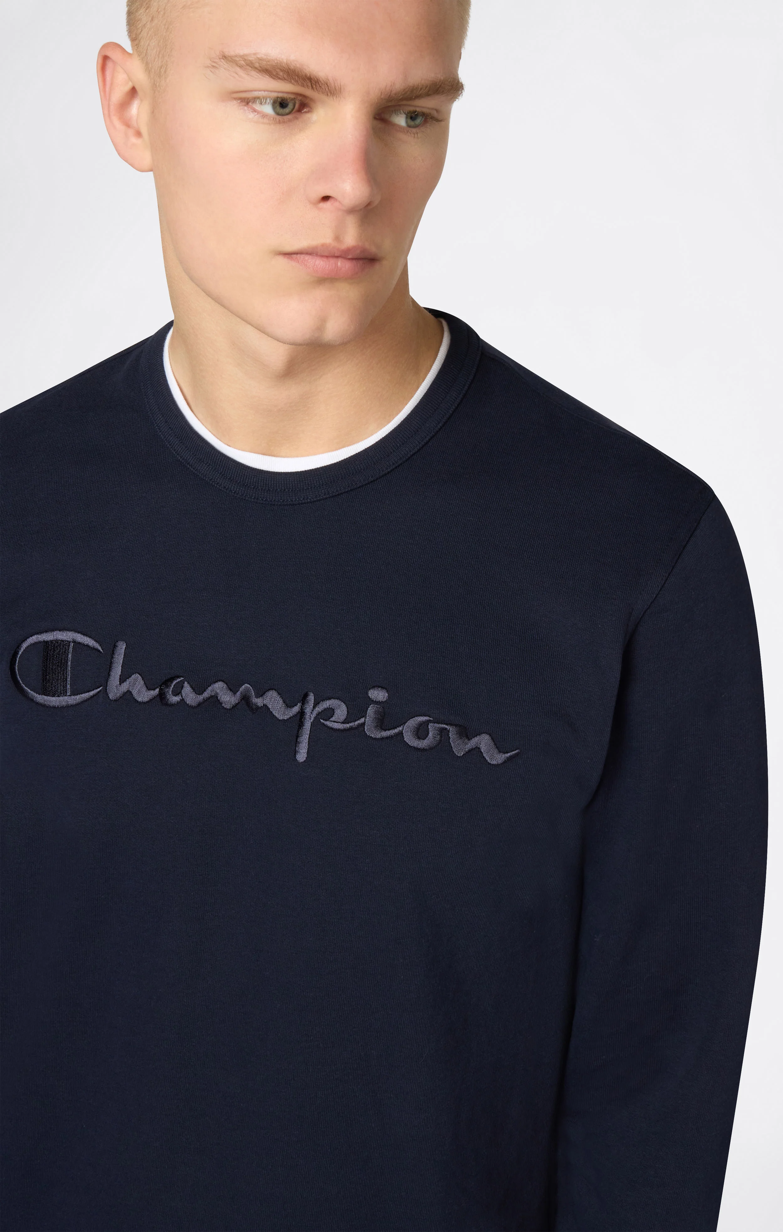 Men’s Lightweight Crewneck Sweatshirt with Tonal Logo Icons - Image 3