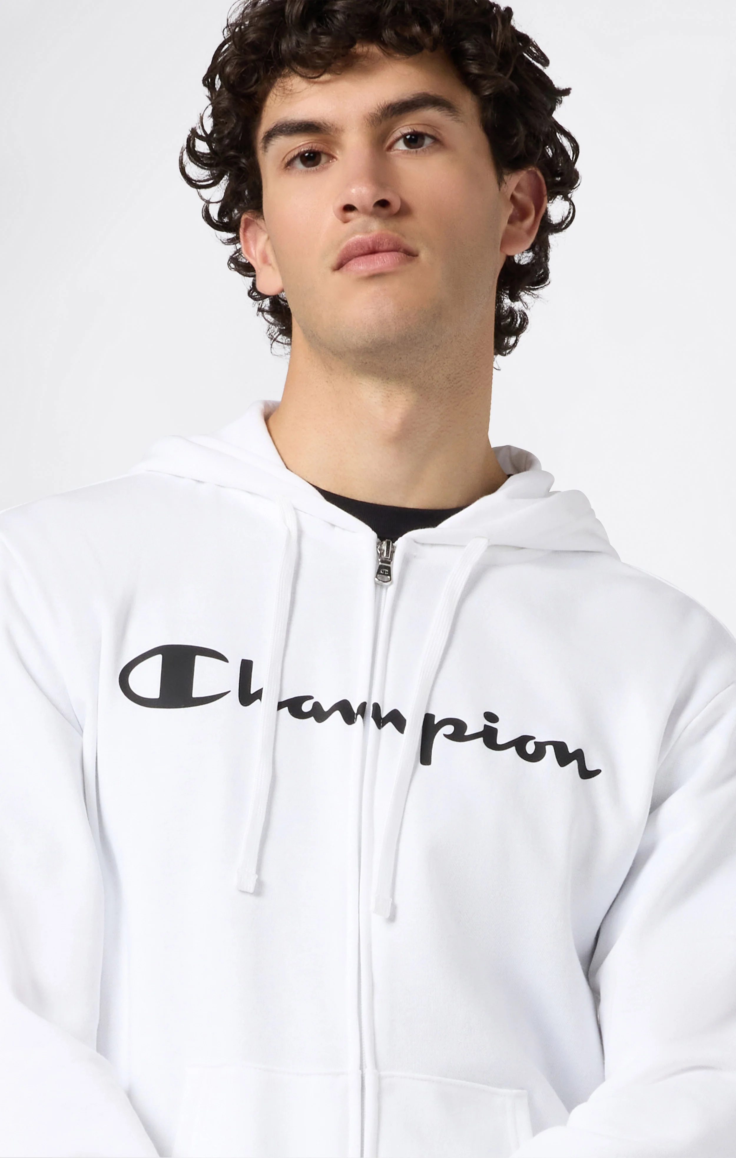 Men’s Lightweight Full Zip Hooded Sweatshirt with Maxi Printed Logo - Image 4