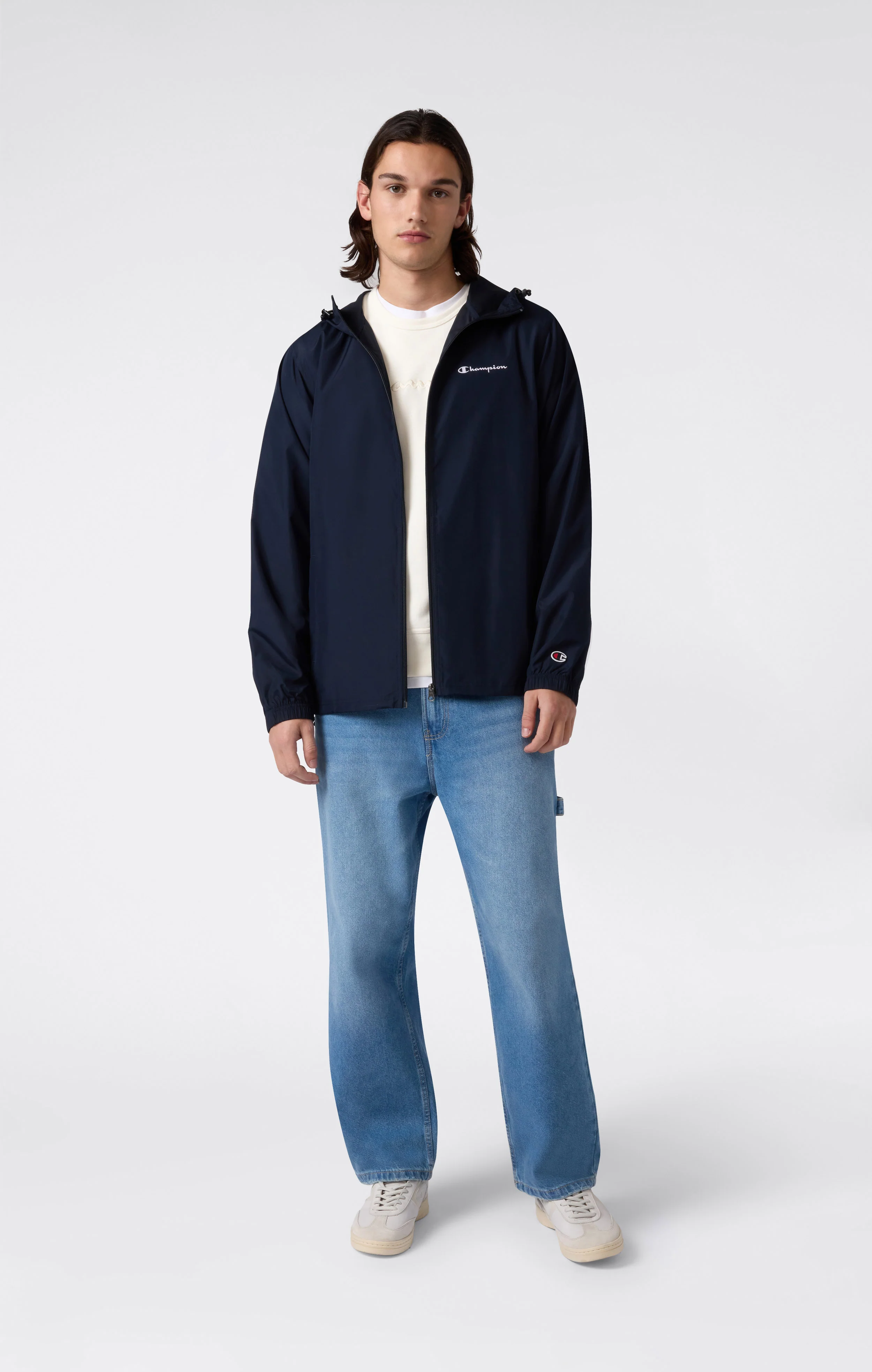 Men’s Lightweight Full Zip Hooded Windbreaker Jacket - Image 4