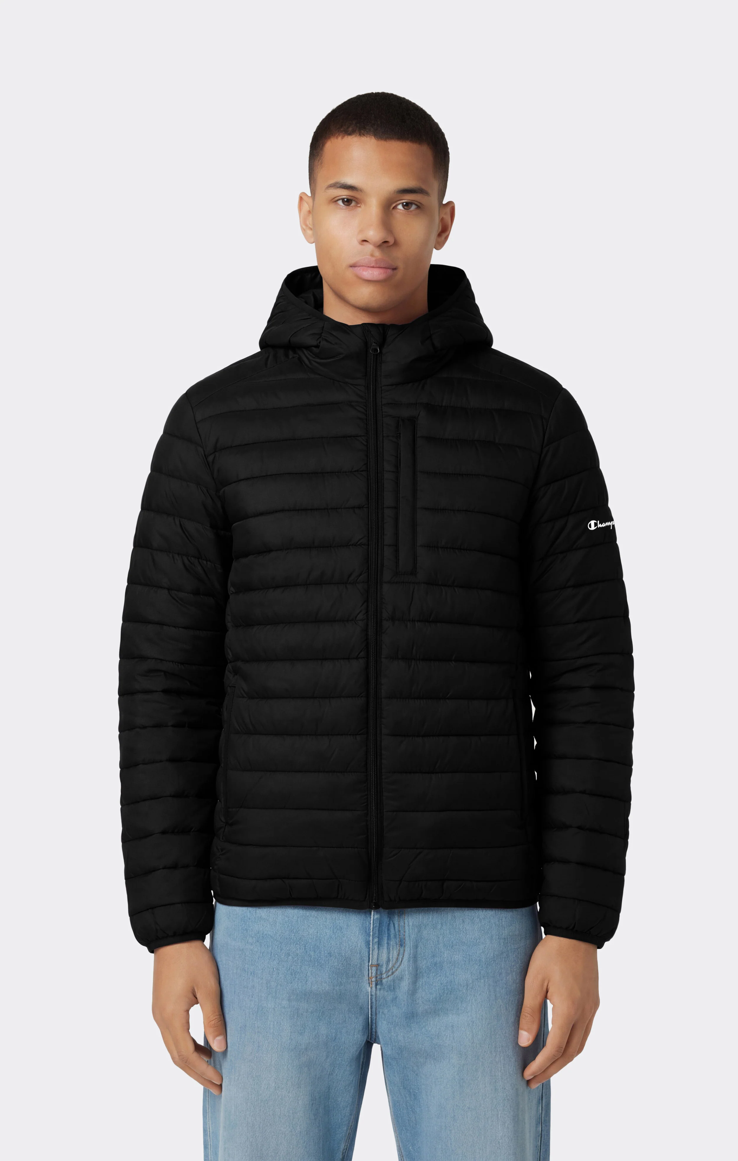 Men’s Lightweight Hooded Padded Jacket with Full Zip