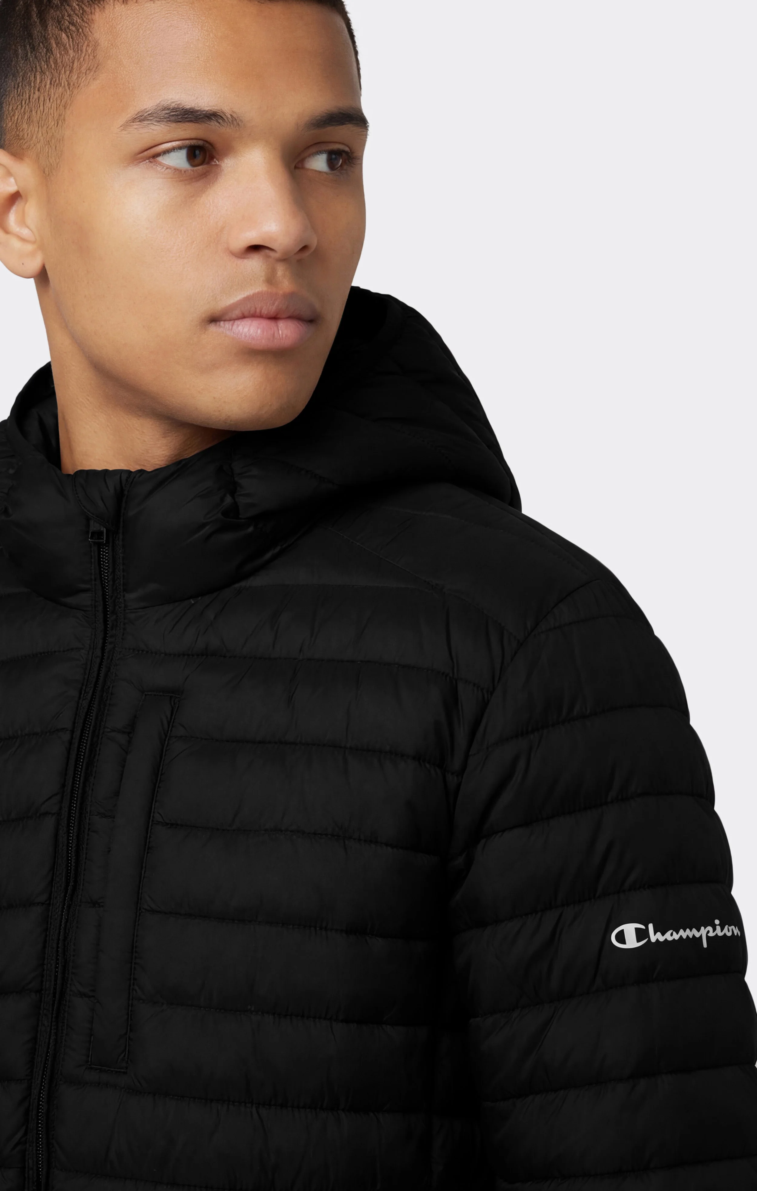 Men’s Lightweight Hooded Padded Jacket with Full Zip - Image 4