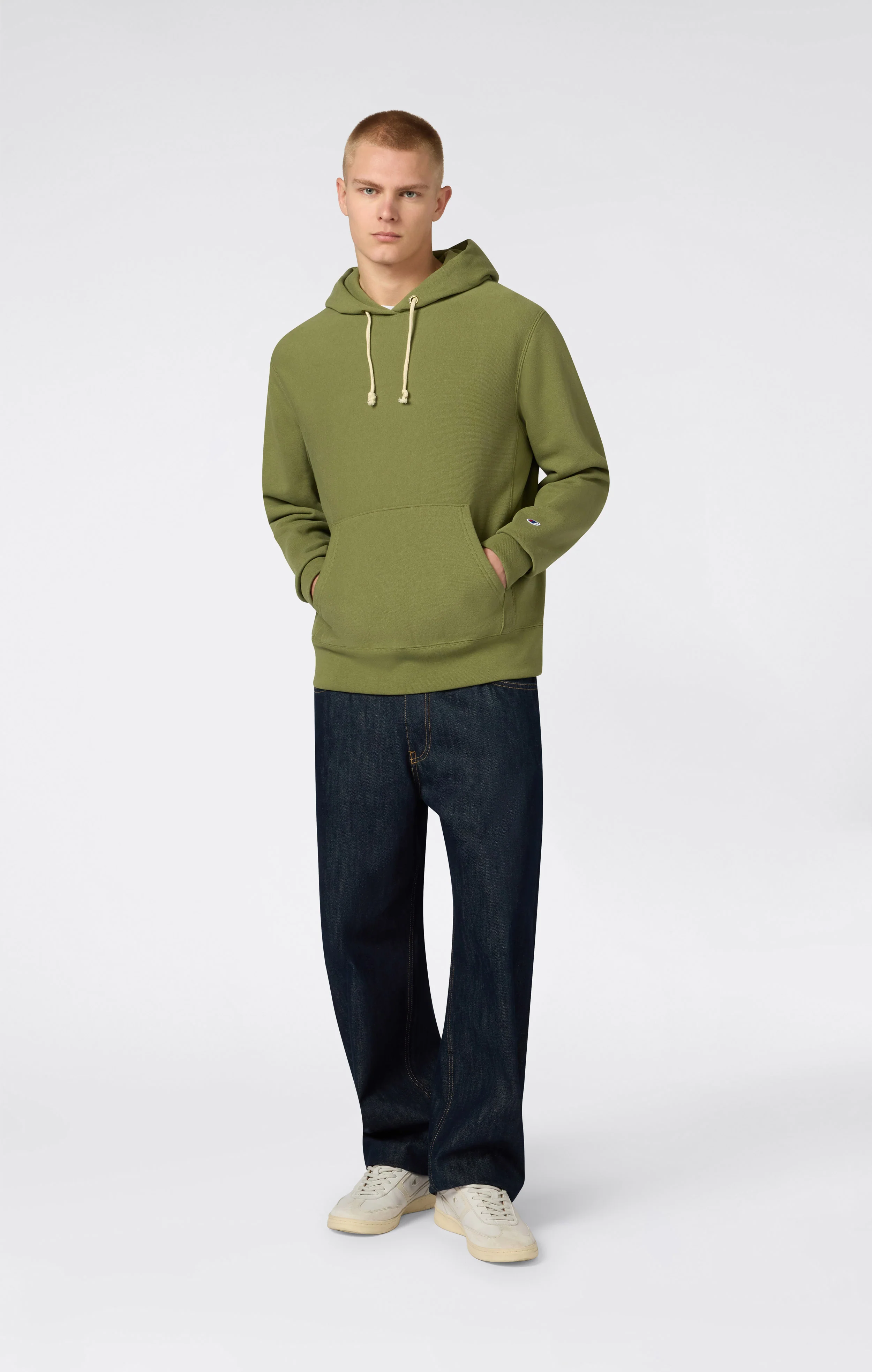 Men’s Lightweight Hooded Sweatshirt Reverse Weave - Image 2