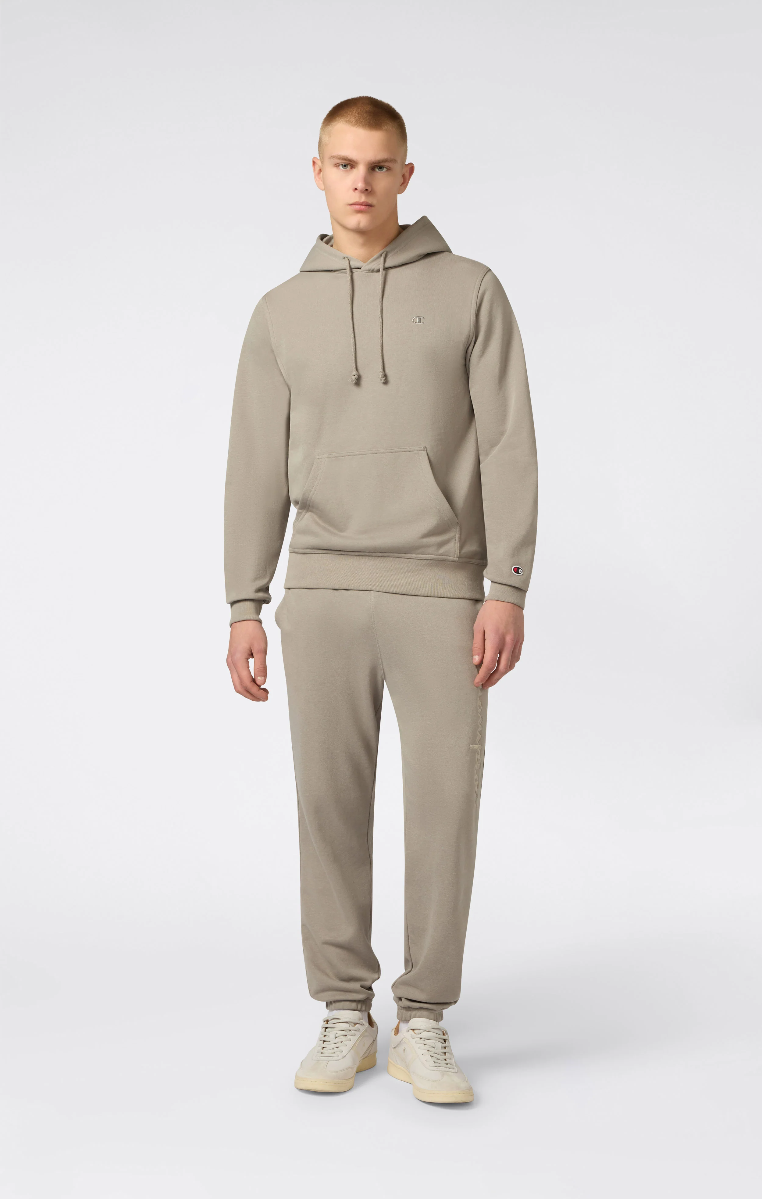 Men's Lightweight Hoodie with Embroidered C Logo Icons - Image 2